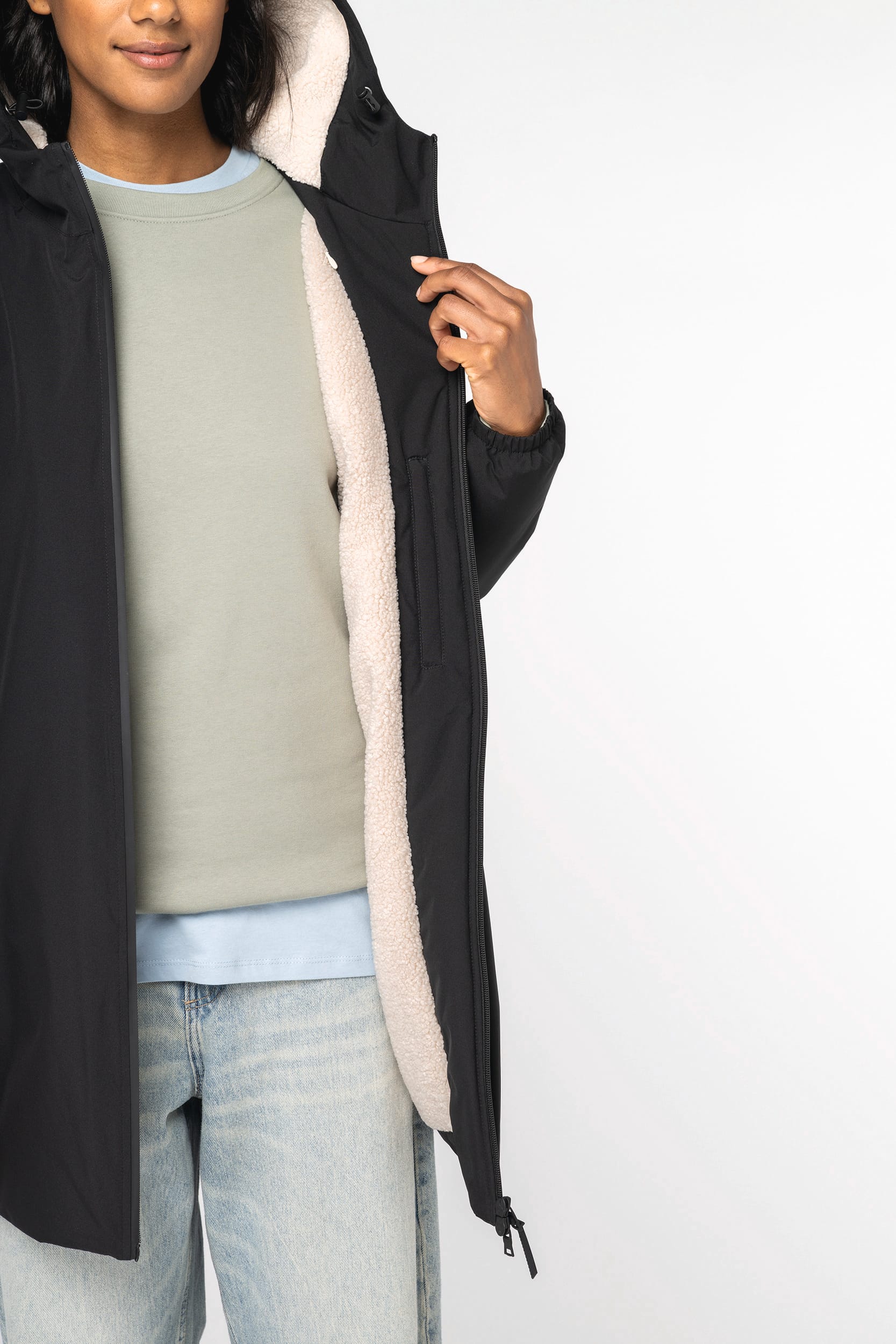 Eco-friendly unisex sherpa-lined waterproof jacket - Native Spirit