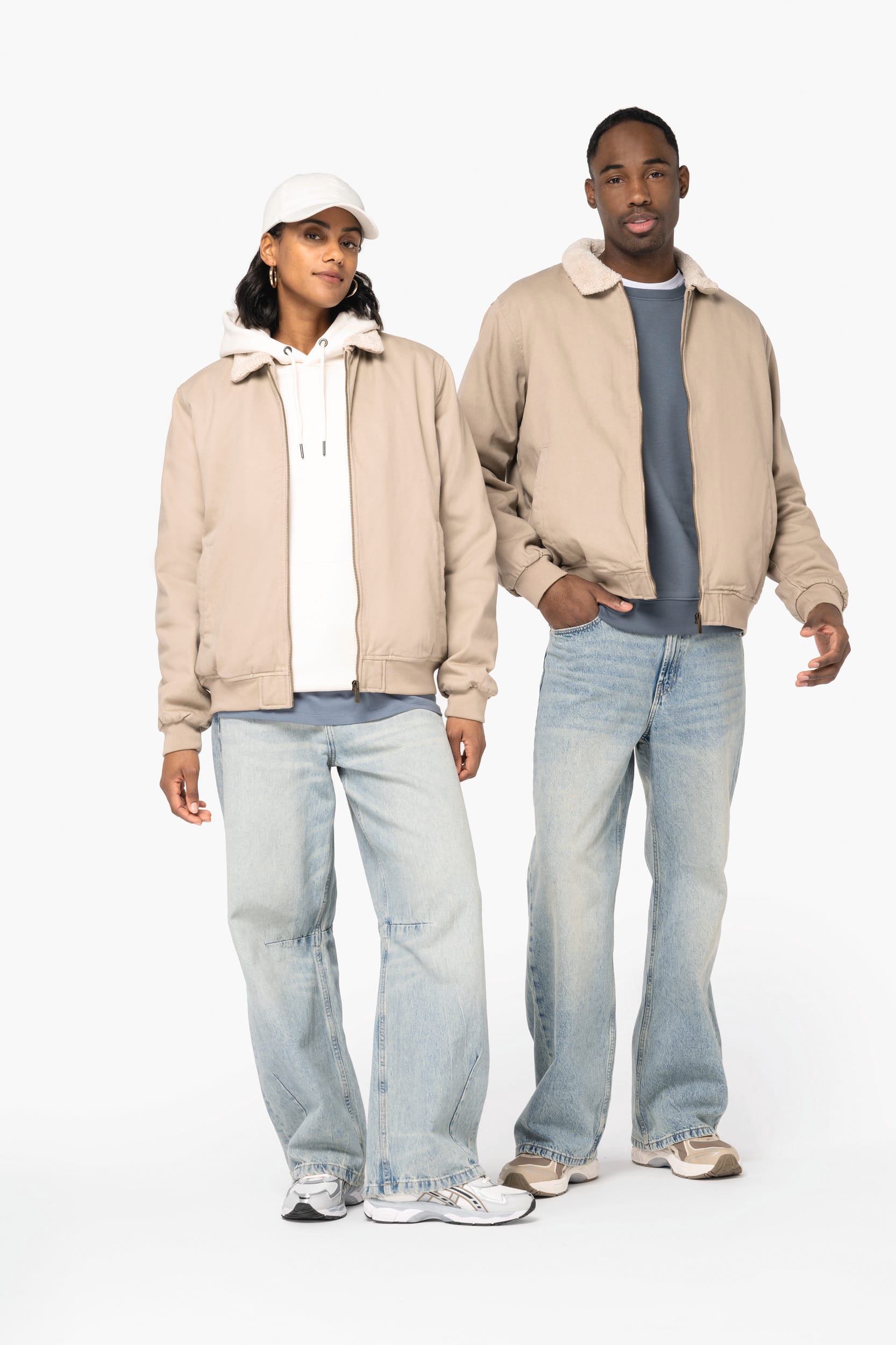 Blusão eco-responsável com gola em sherpa unissexo