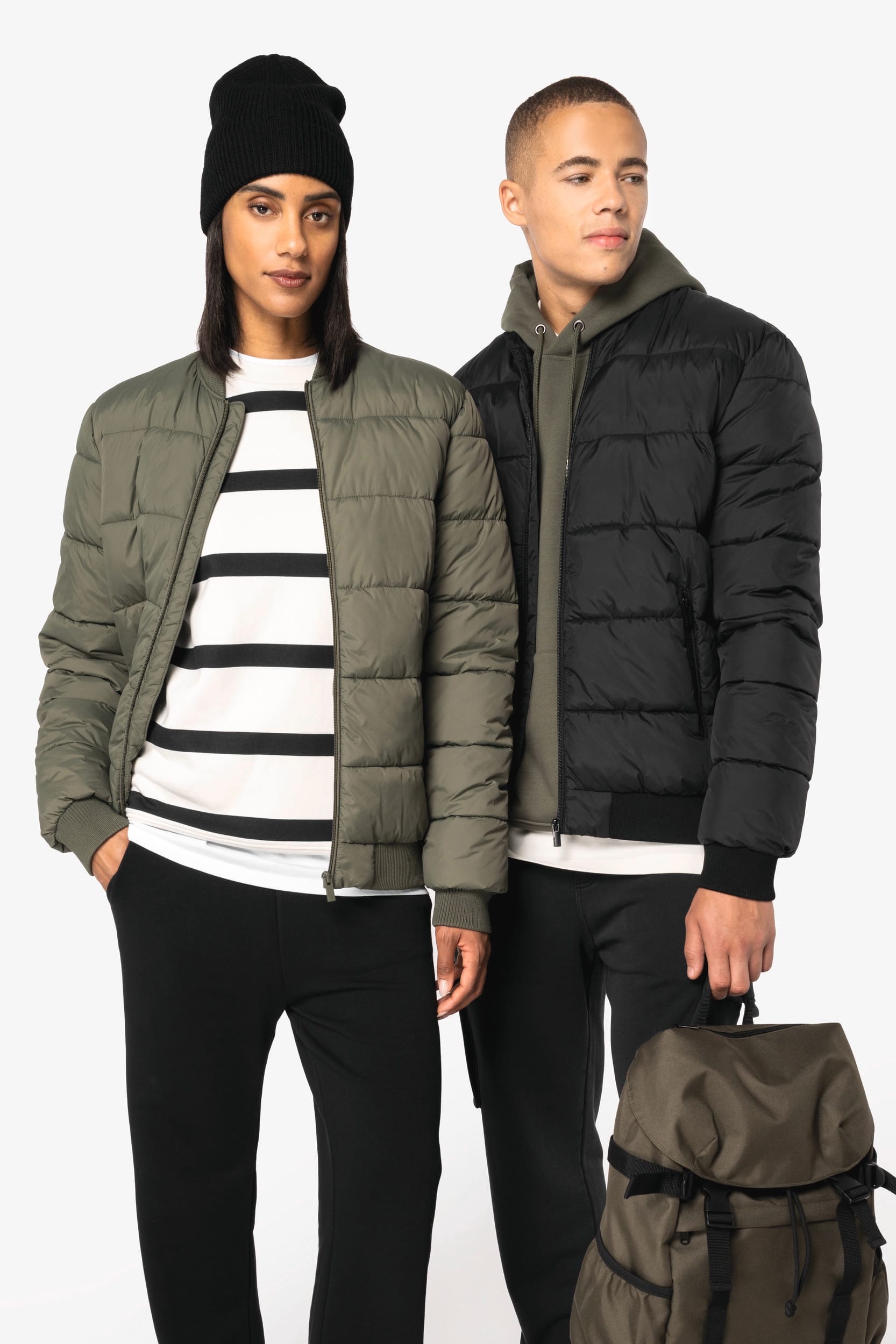 Veste matelassée écoresponsable à col teddy unisexe - Image 1