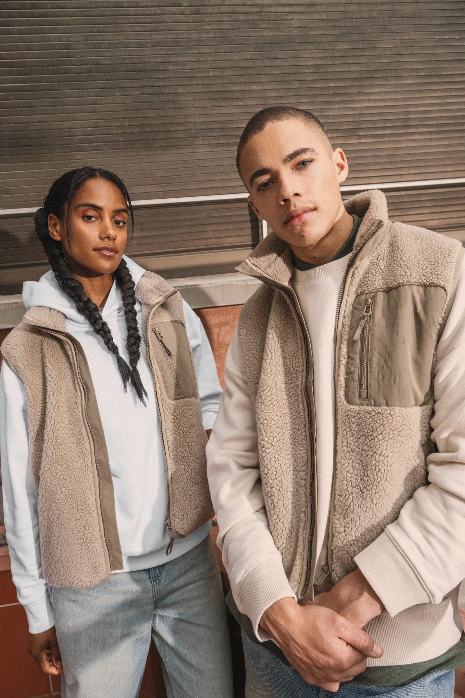 Ecologische uniseks bodywarmer van sherpa