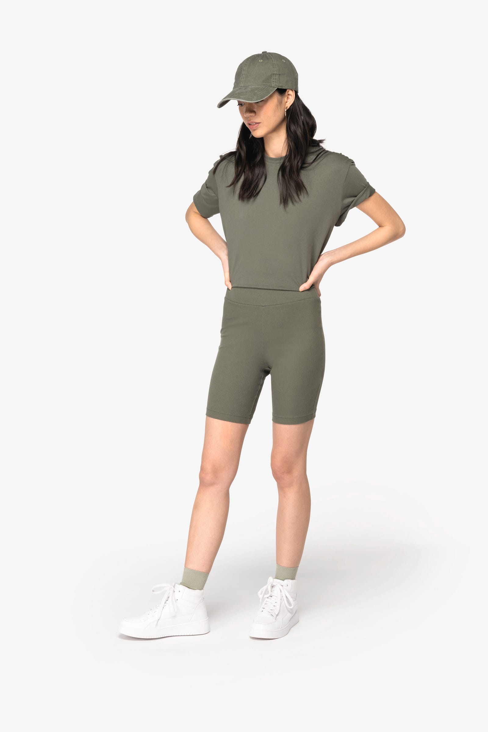 Ecologische geribde damesshort