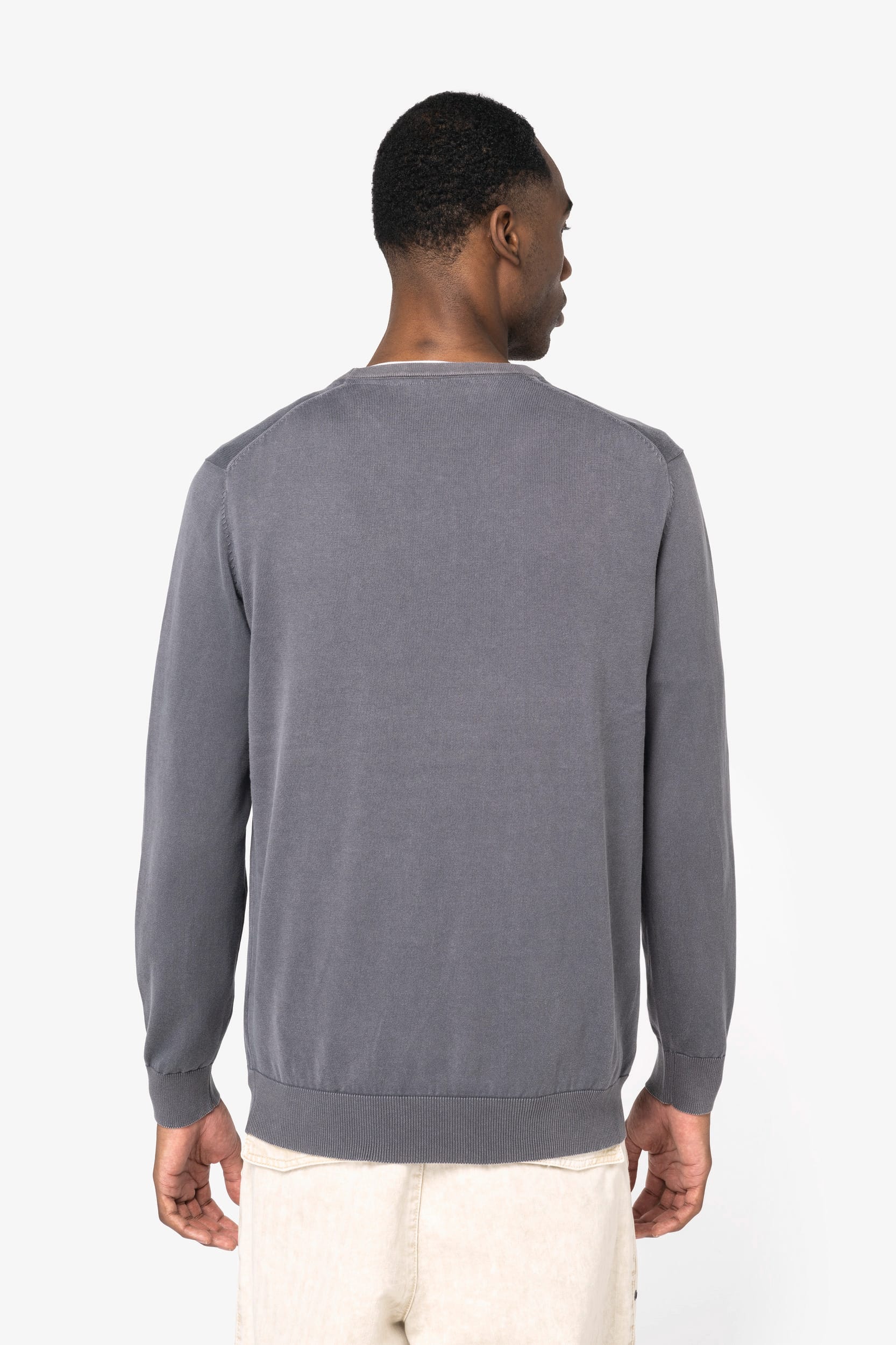 Camisola eco-responsável decote redondo com aspecto lavado de homem