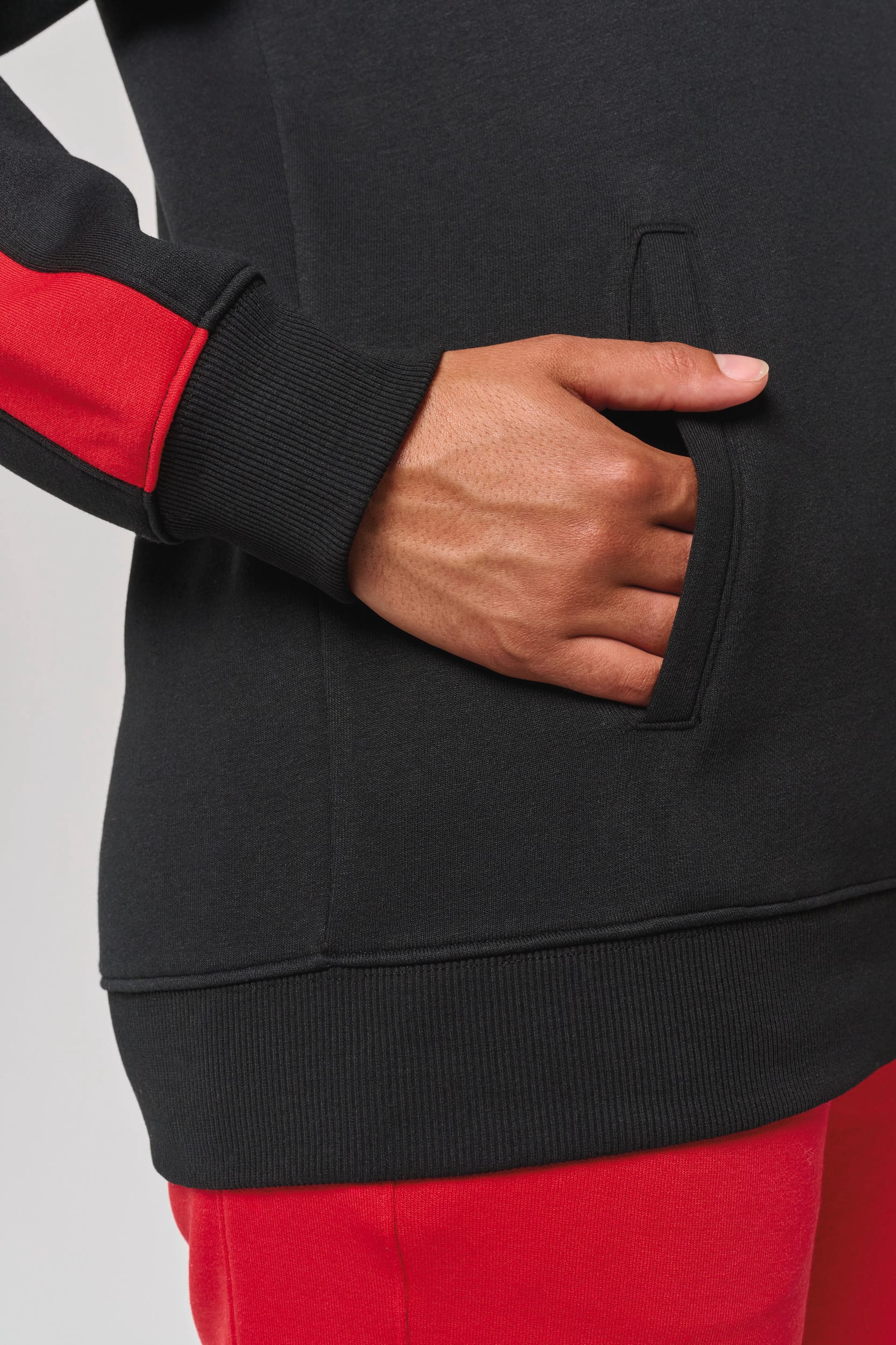 Sudadera de equipo bicolor con capucha unisex