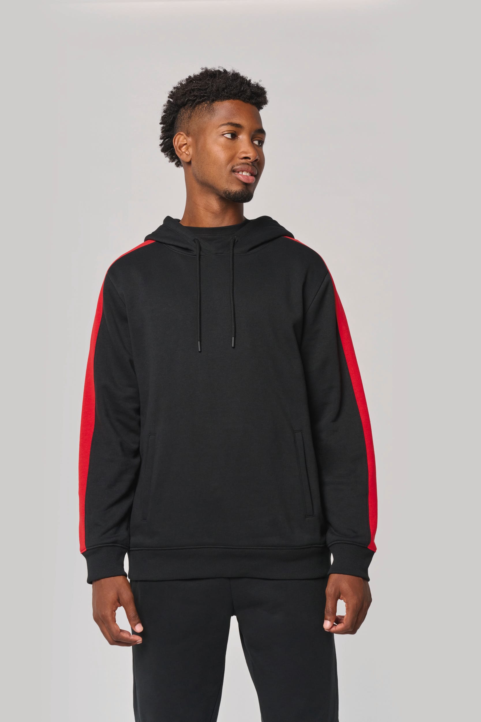 Sudadera de equipo bicolor con capucha unisex