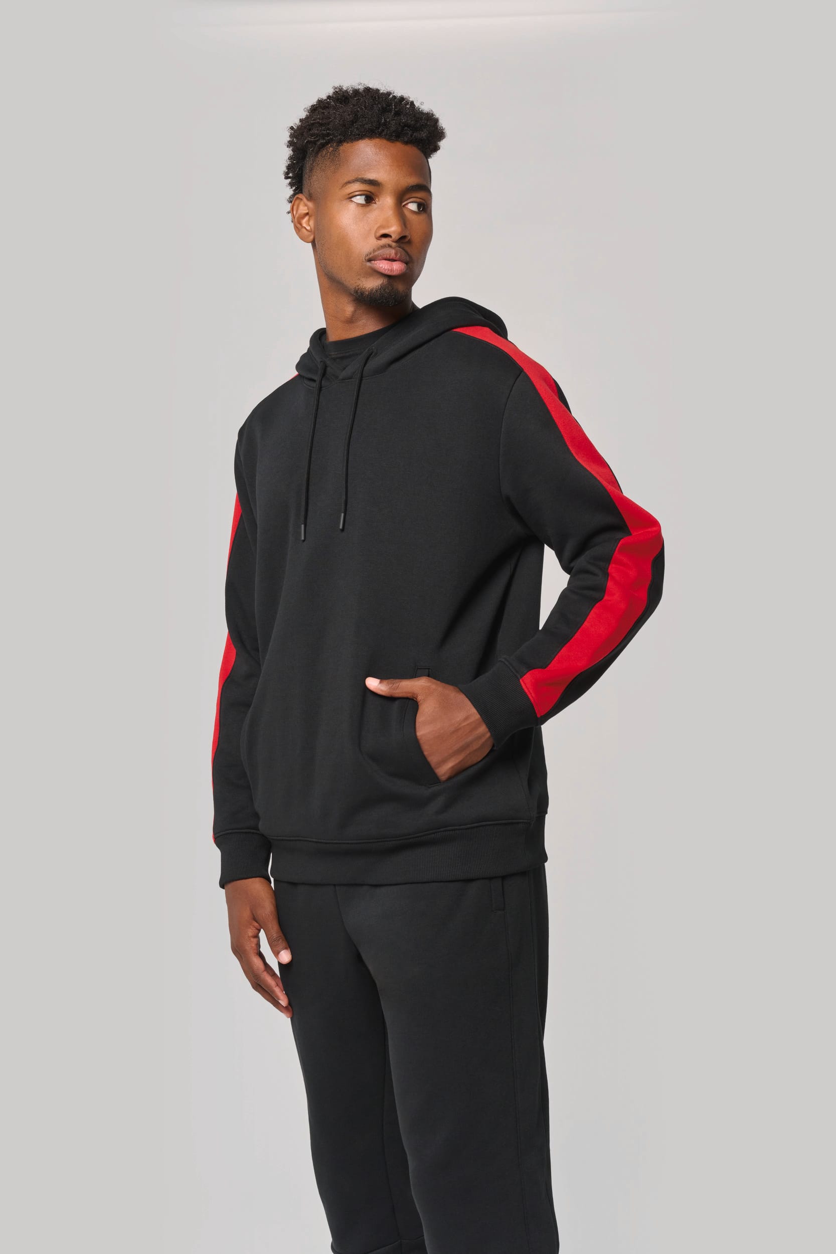 Sudadera de equipo bicolor con capucha unisex