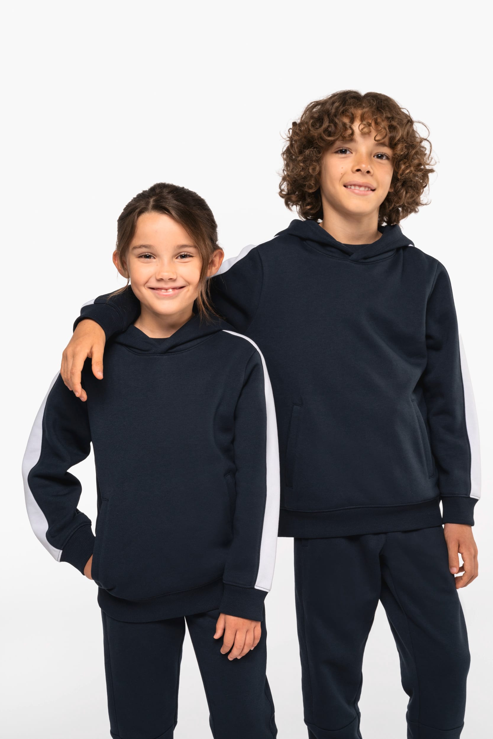 Sweat-shirt à capuche teamwear bicolore enfant