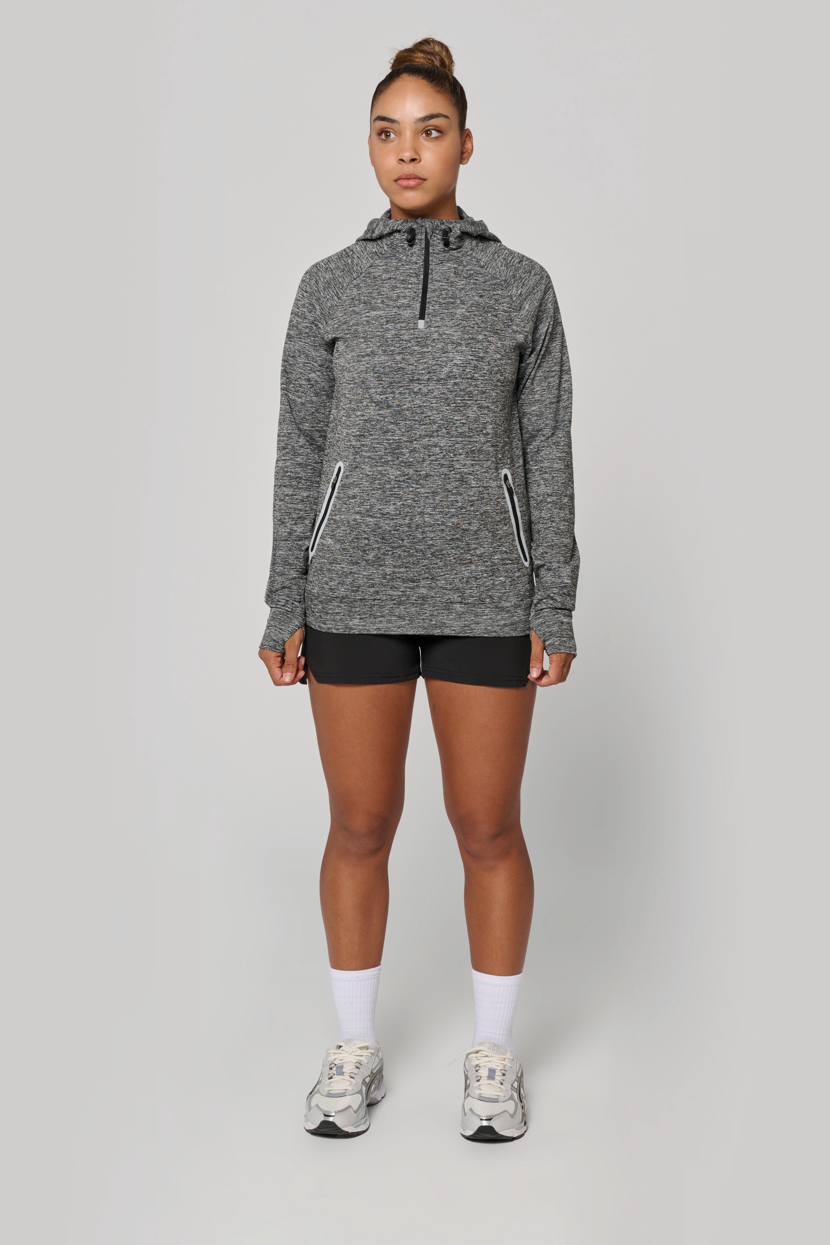 Unisex sportsweater Met Capuchon En Ritskraag