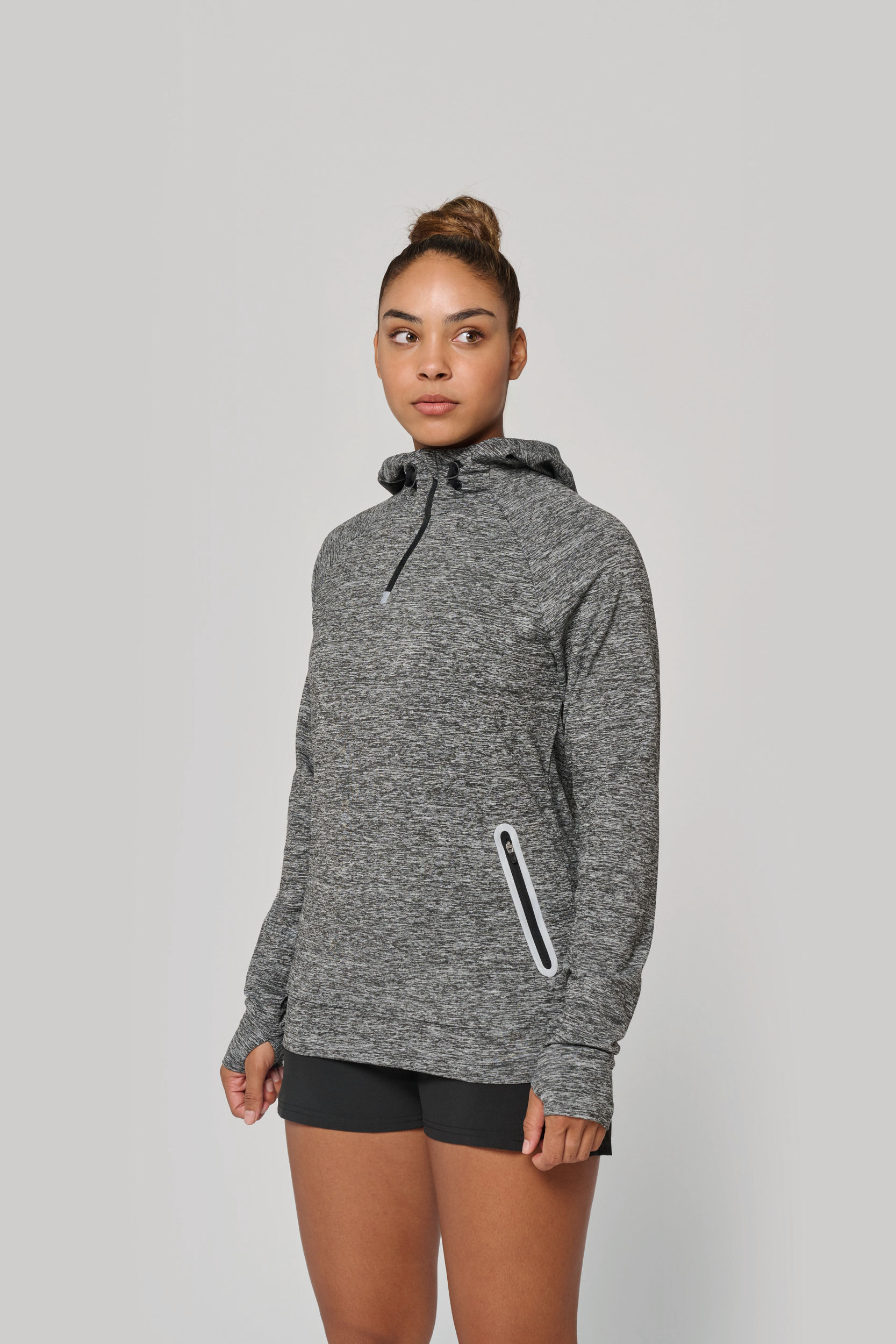 Unisex sportsweater Met Capuchon En Ritskraag