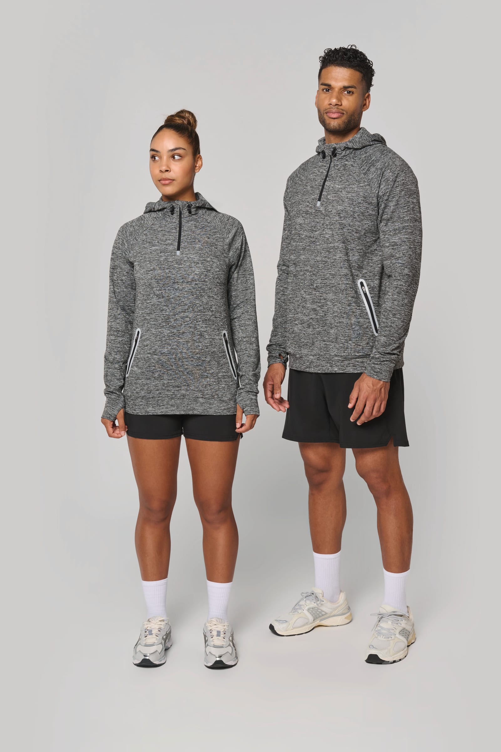 Unisex sportsweater Met Capuchon En Ritskraag
