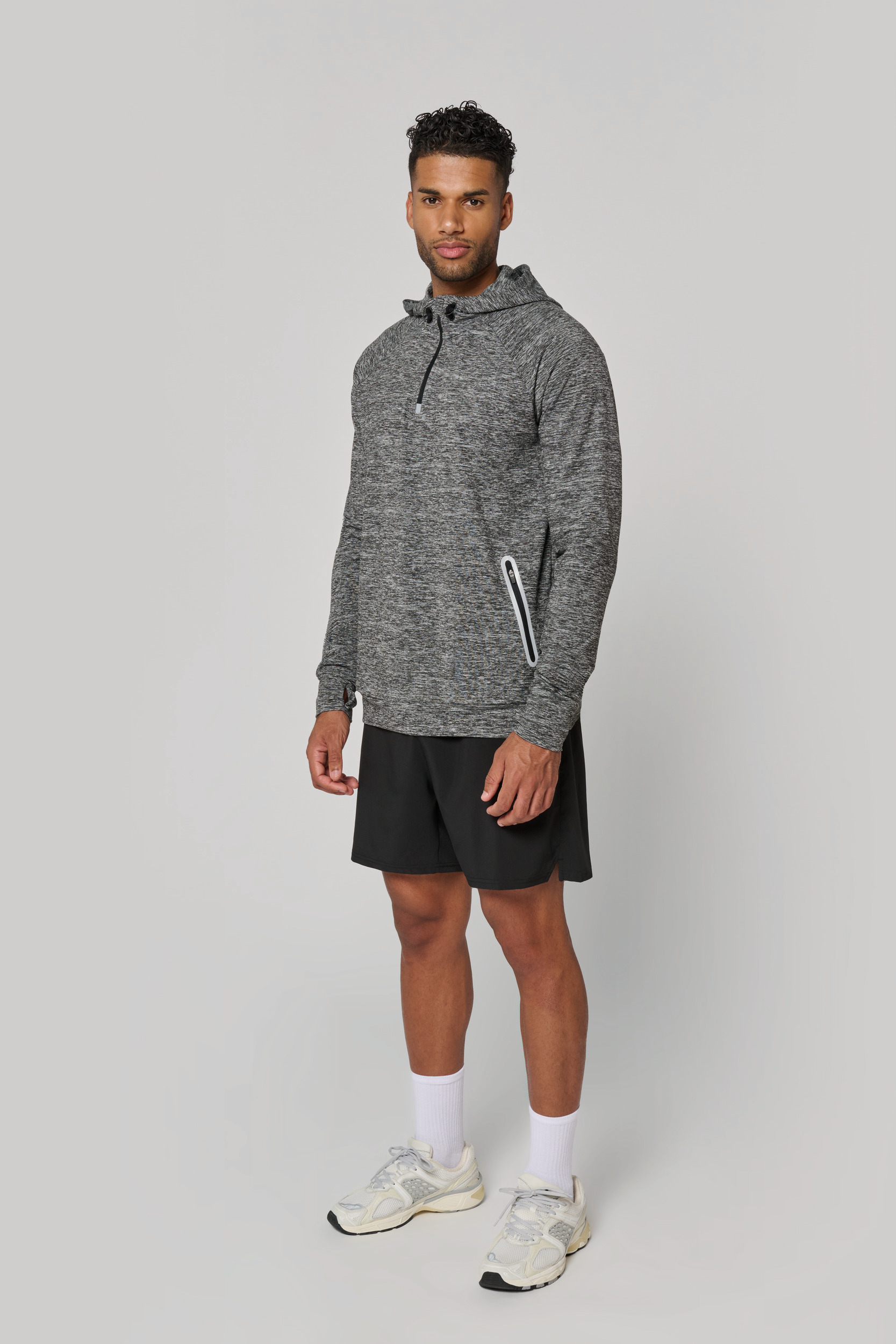Unisex sportsweater Met Capuchon En Ritskraag