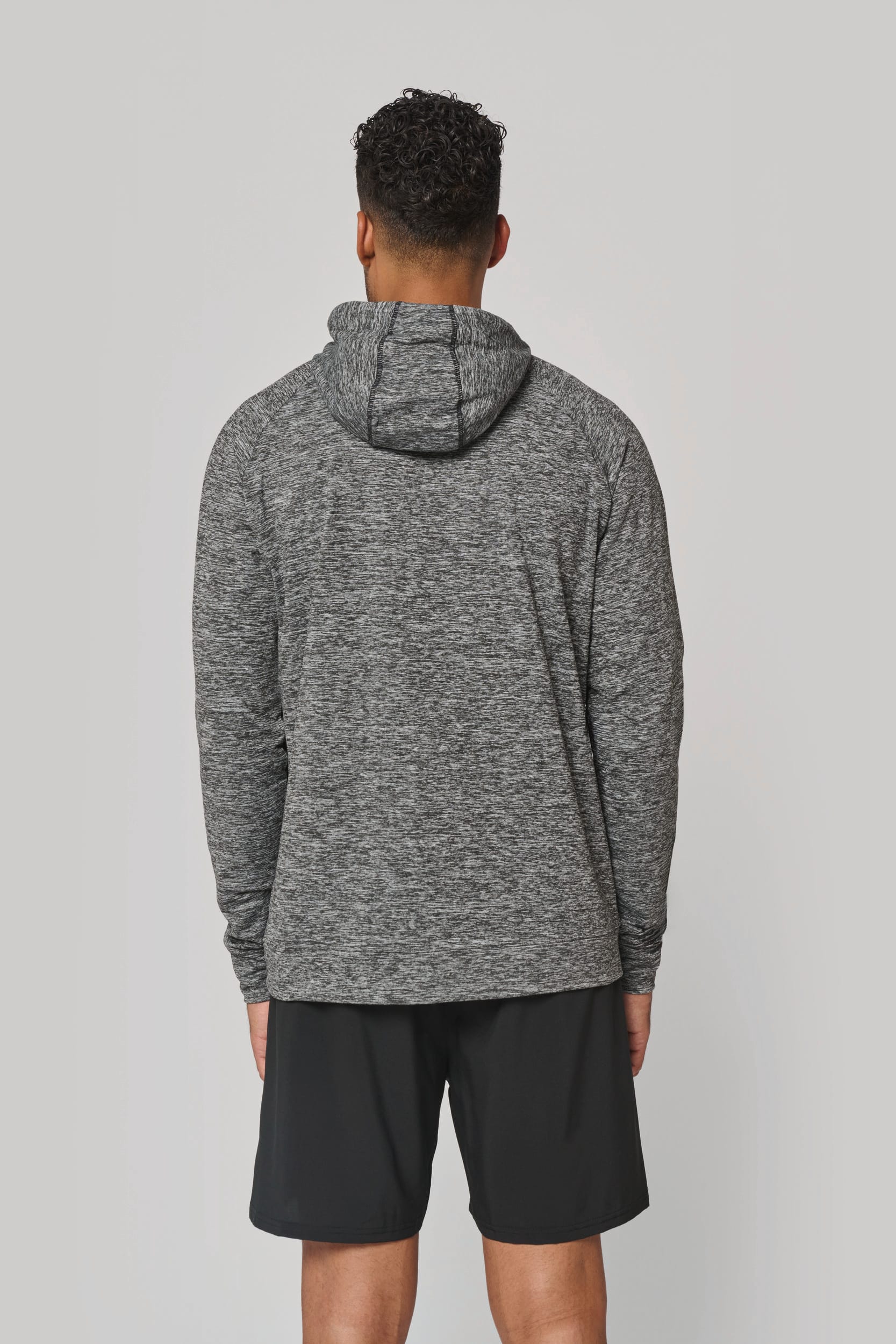 Sweat-shirt à capuche 1/4 zip sport unisexe - Image 3