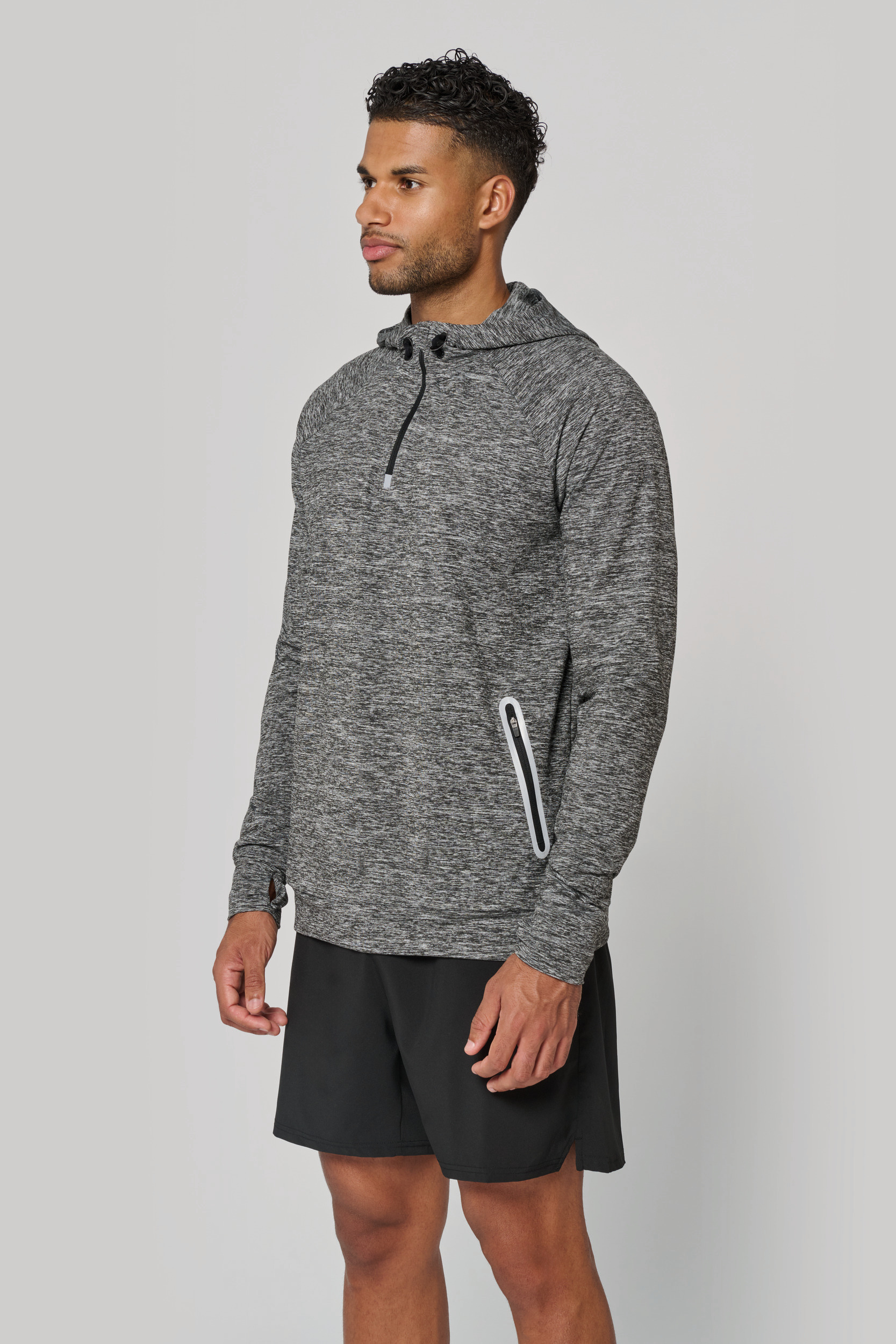 Unisex sportsweater Met Capuchon En Ritskraag