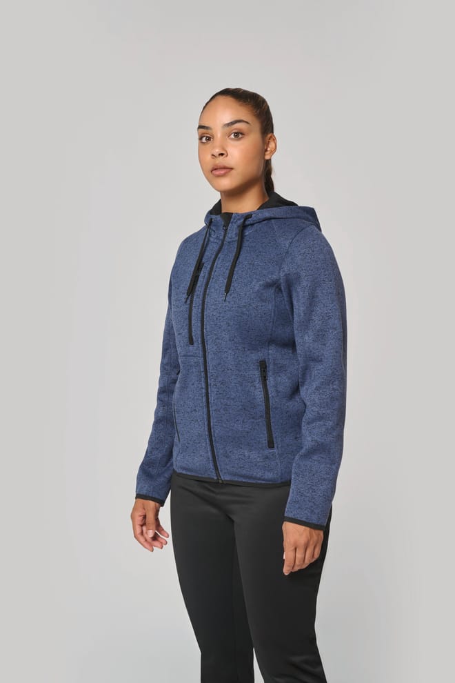 Ladies’ heather hooded jacket