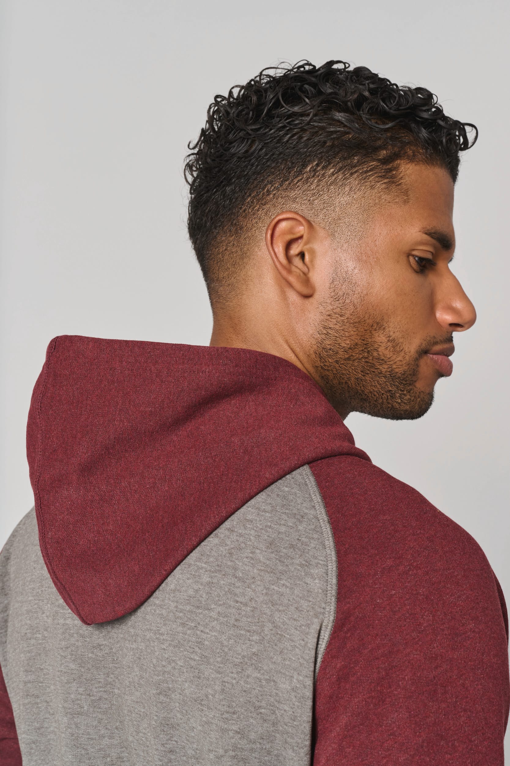 Sweat-shirt à capuche bicolore unisexe - Image 12