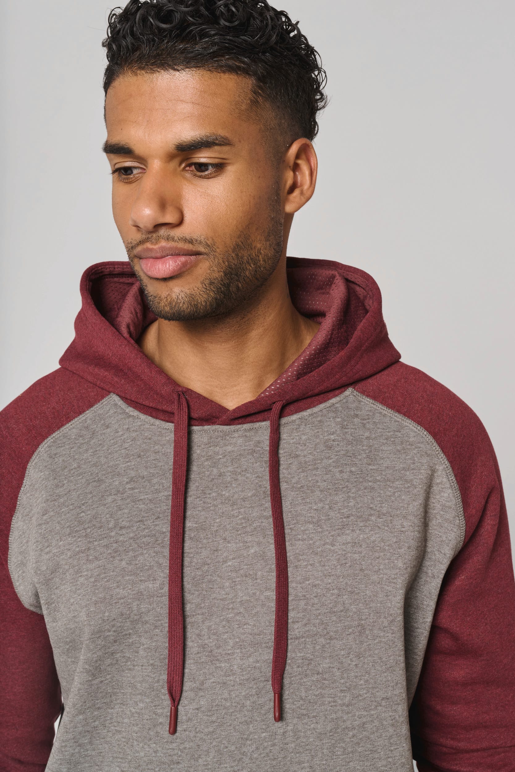 Sweat-shirt à capuche bicolore unisexe - Image 11