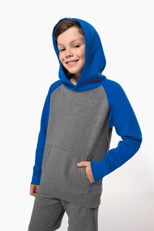 Kinder multisport tweekleurige sweater met capuchon