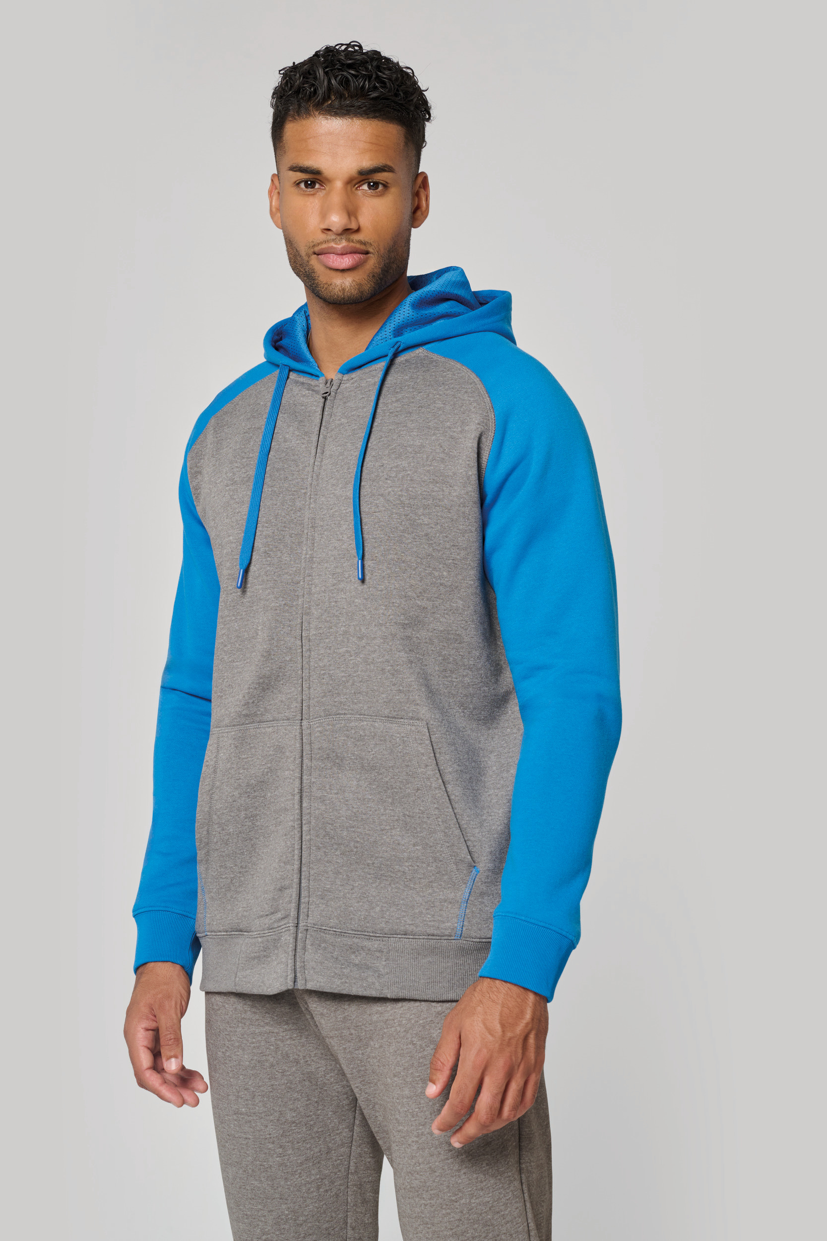 Tweekleurig sweatvest met capuchon unisex