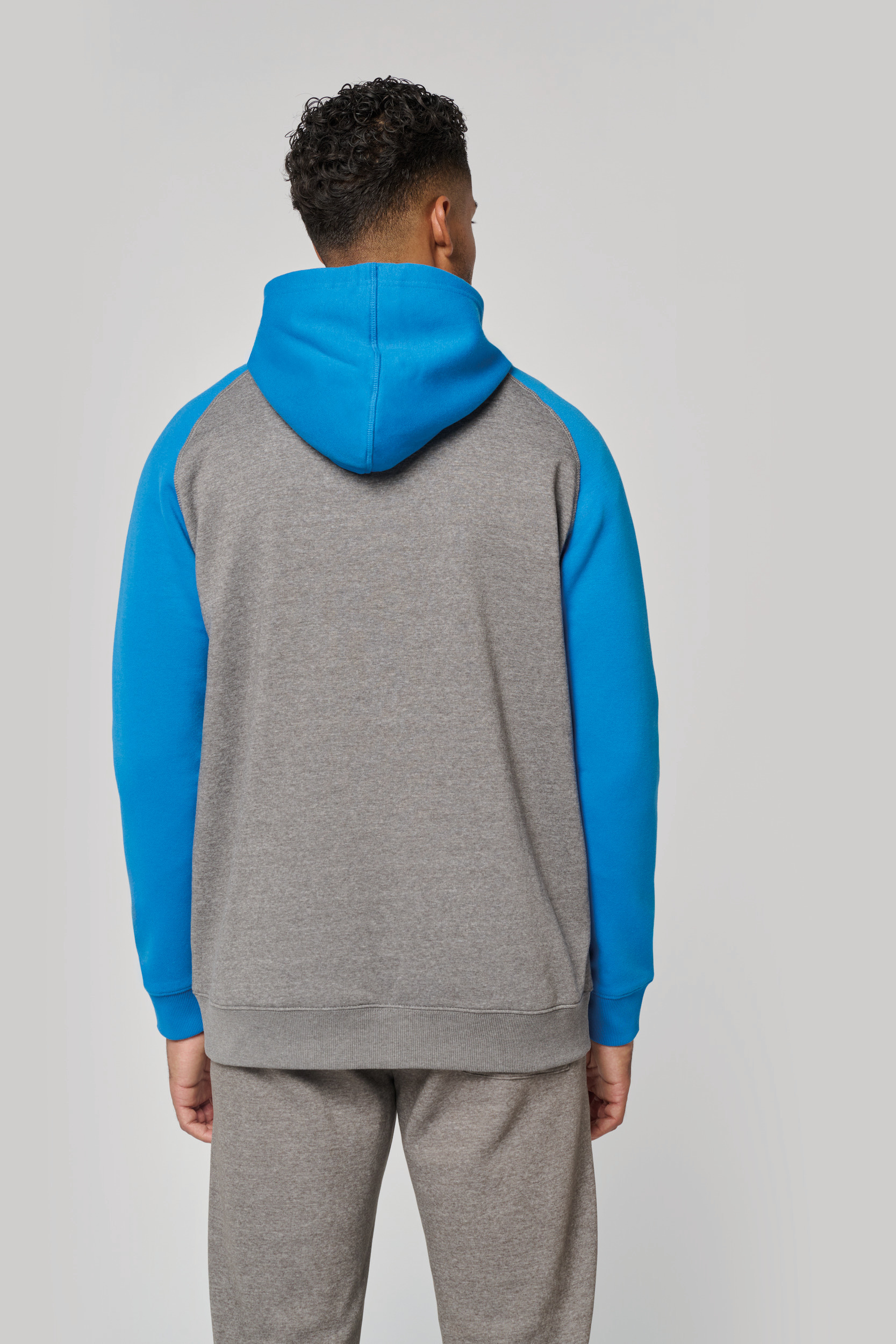 Tweekleurig sweatvest met capuchon unisex