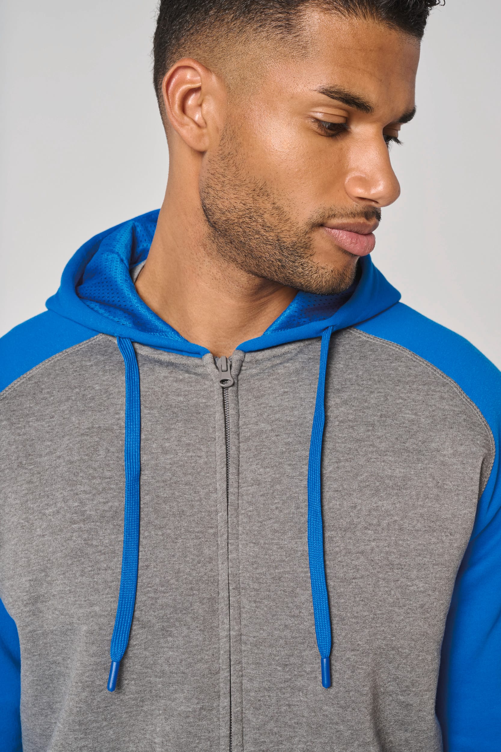 Veste molleton zippée capuche bicolore unisexe - Image 6