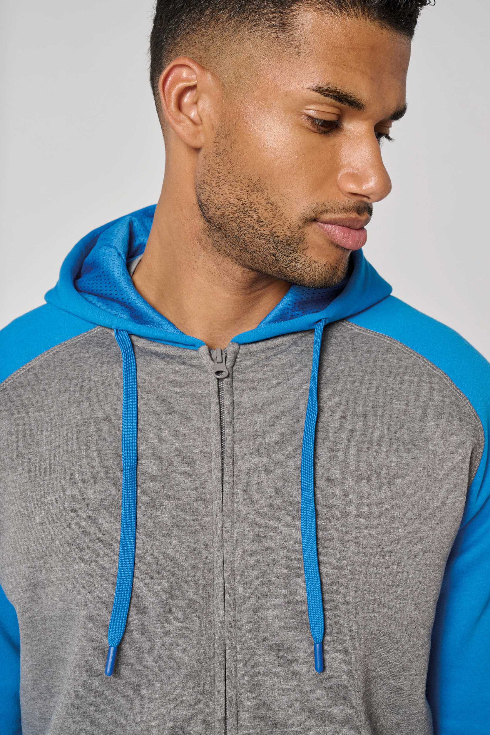Tweekleurig sweatvest met capuchon unisex