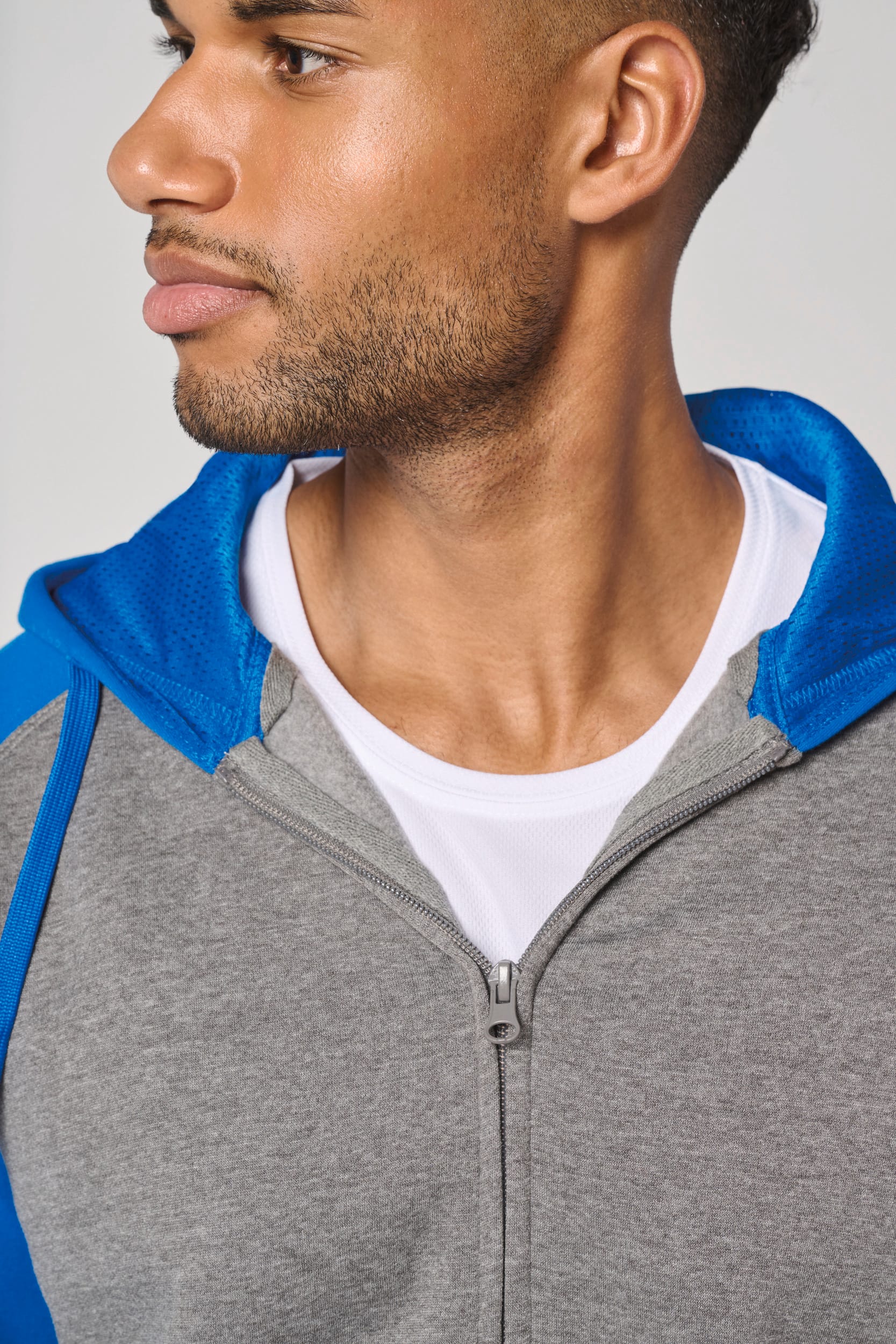 Veste molleton zippée capuche bicolore unisexe - Image 8