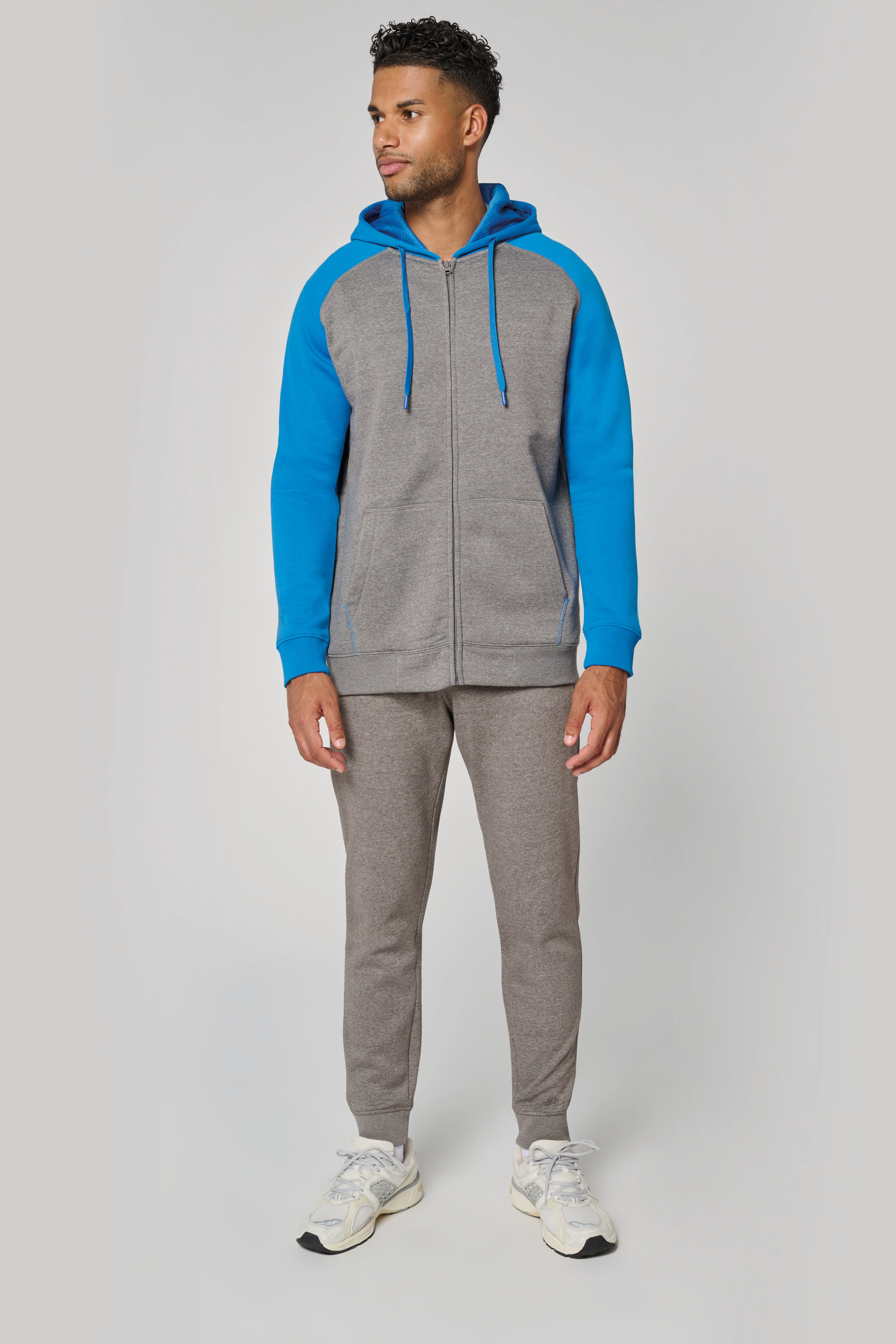 Tweekleurig sweatvest met capuchon unisex