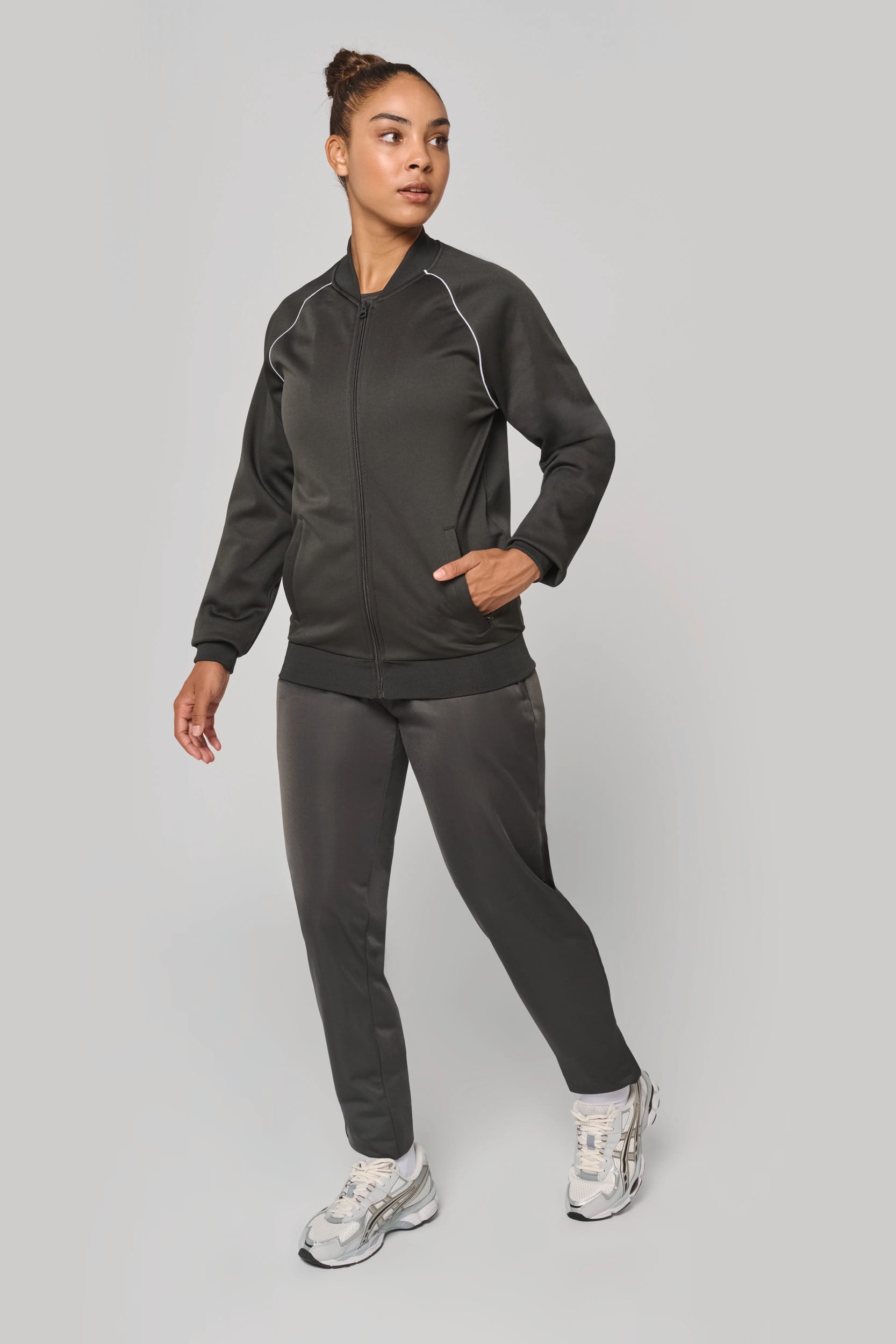 Veste de survêtement zippée avec liseré unisexe - Image 7