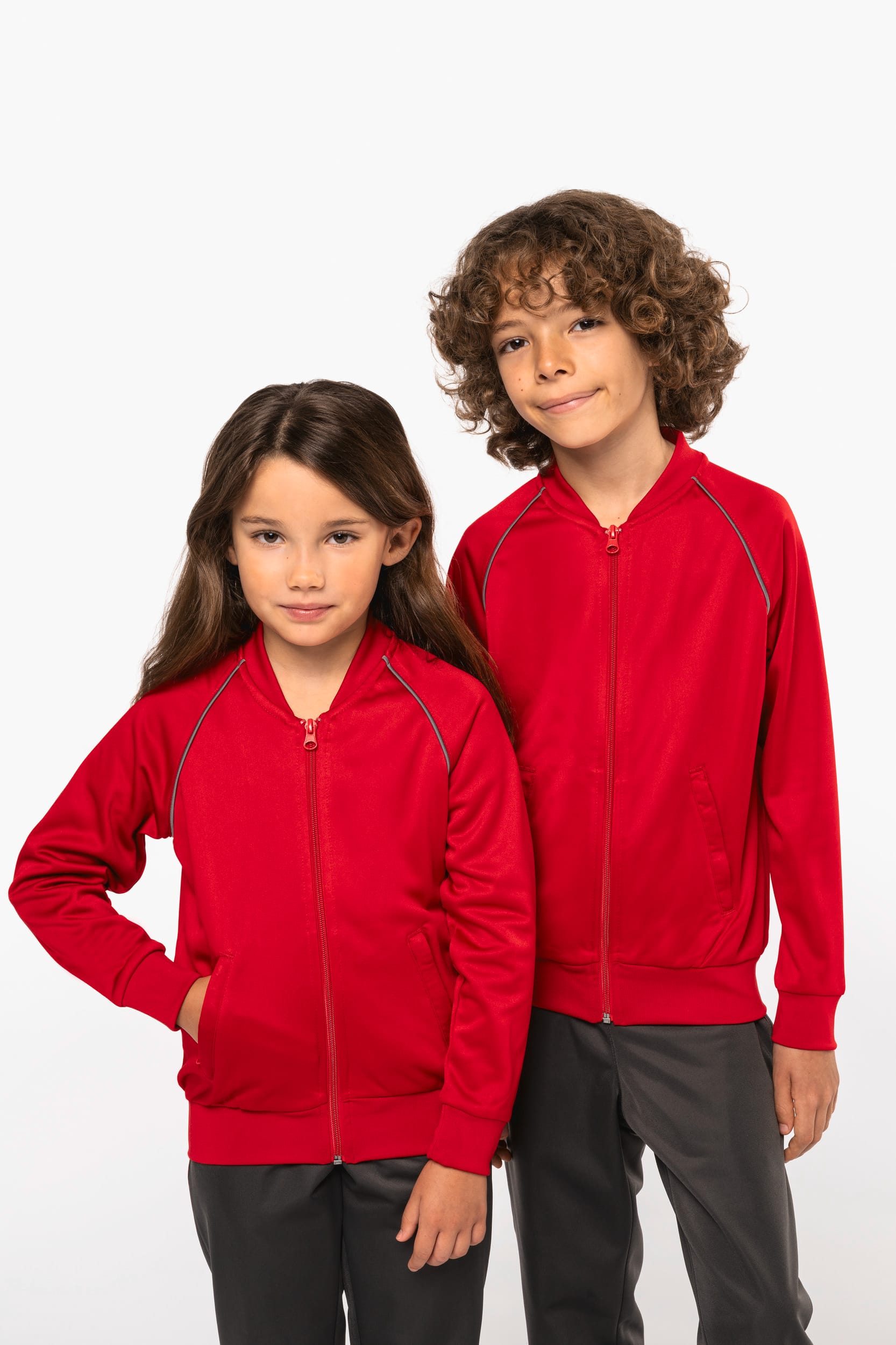 Chaqueta de CHÁNDAL con cremallera y ribete niños