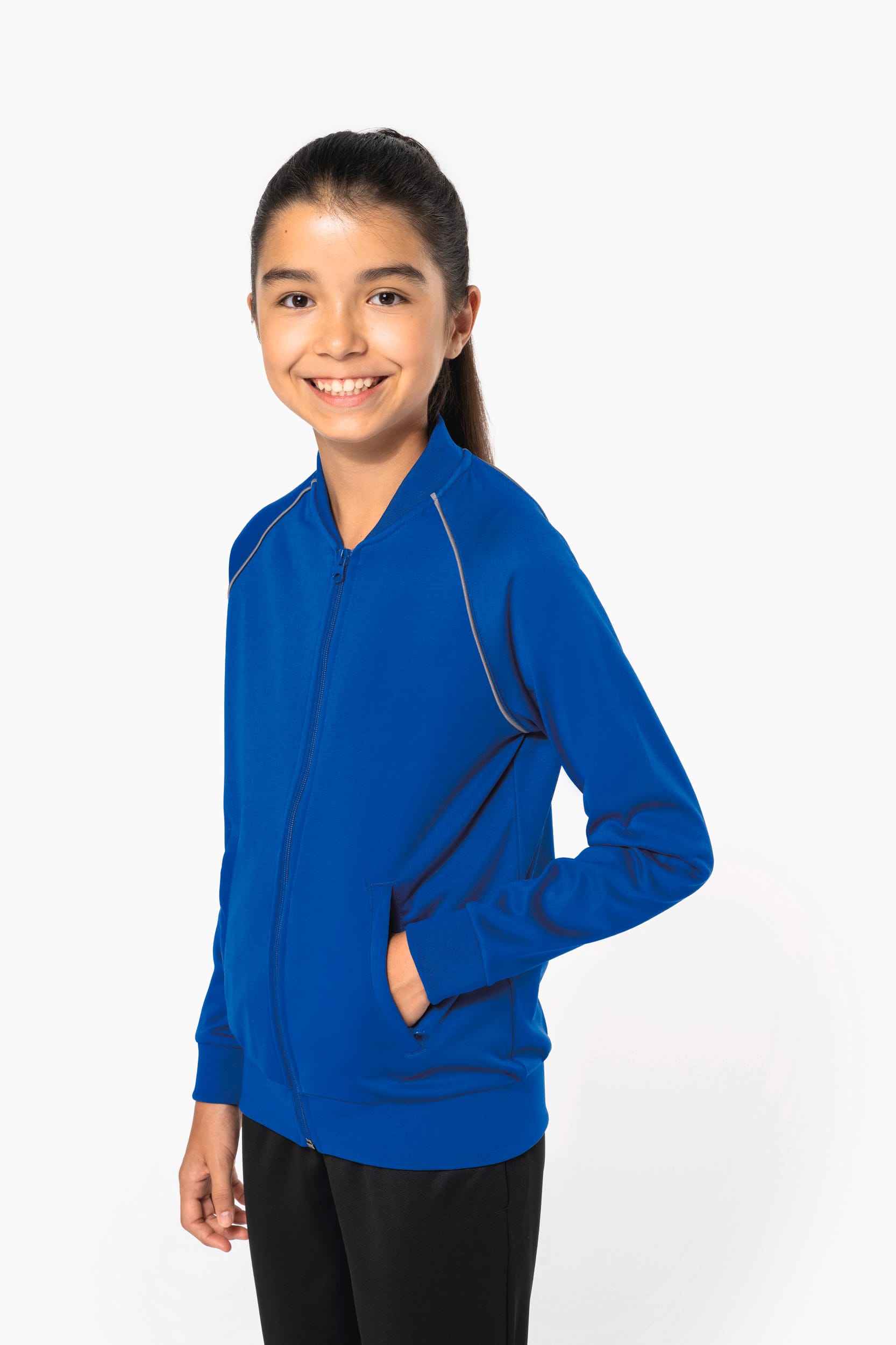 Chaqueta de CHÁNDAL con cremallera y ribete niños