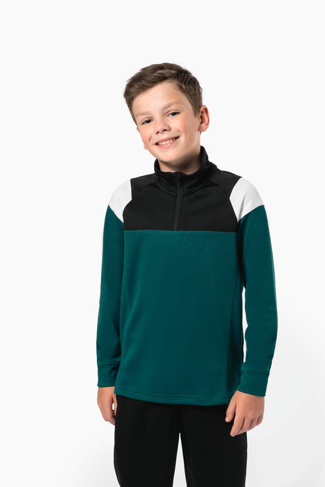 Kids zipped neck training top