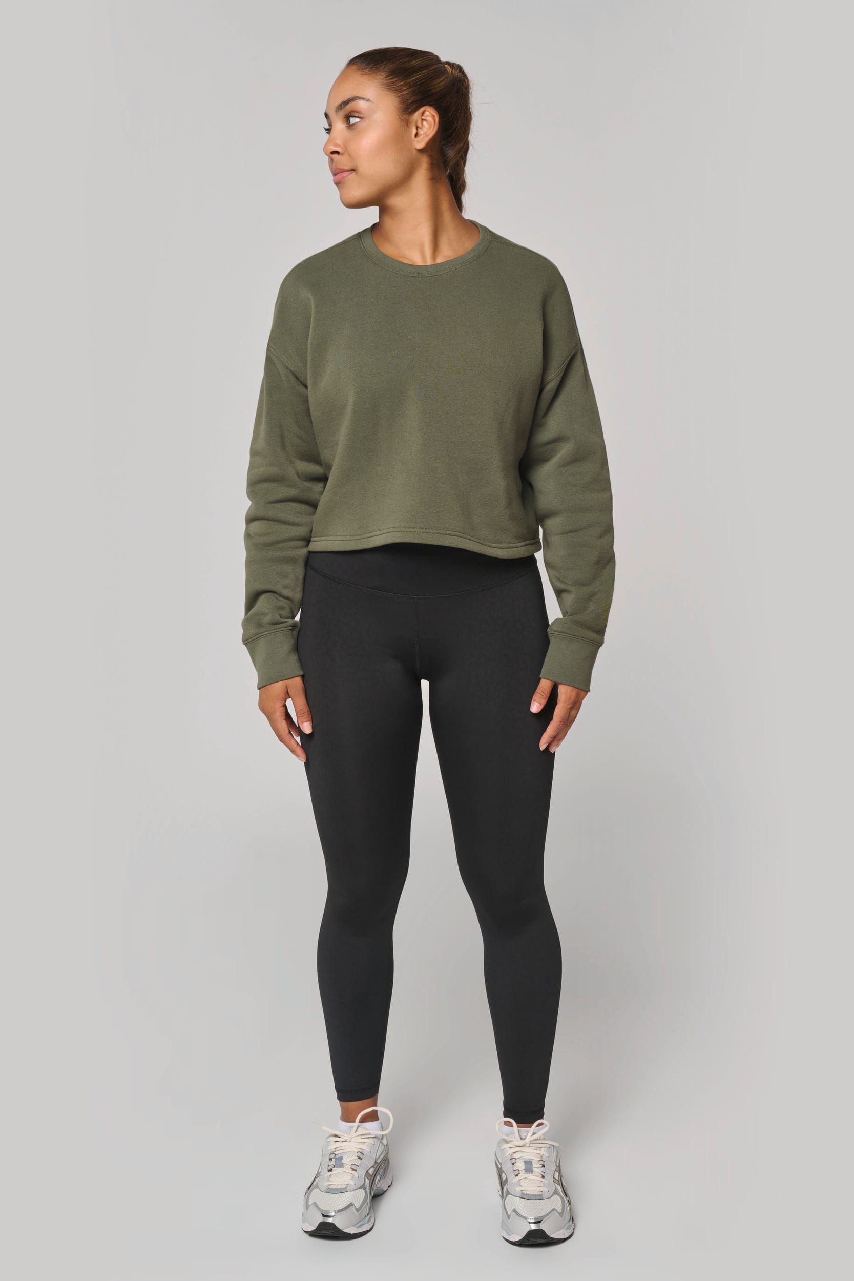 Sweat-shirt crop col rond femme - Image 3