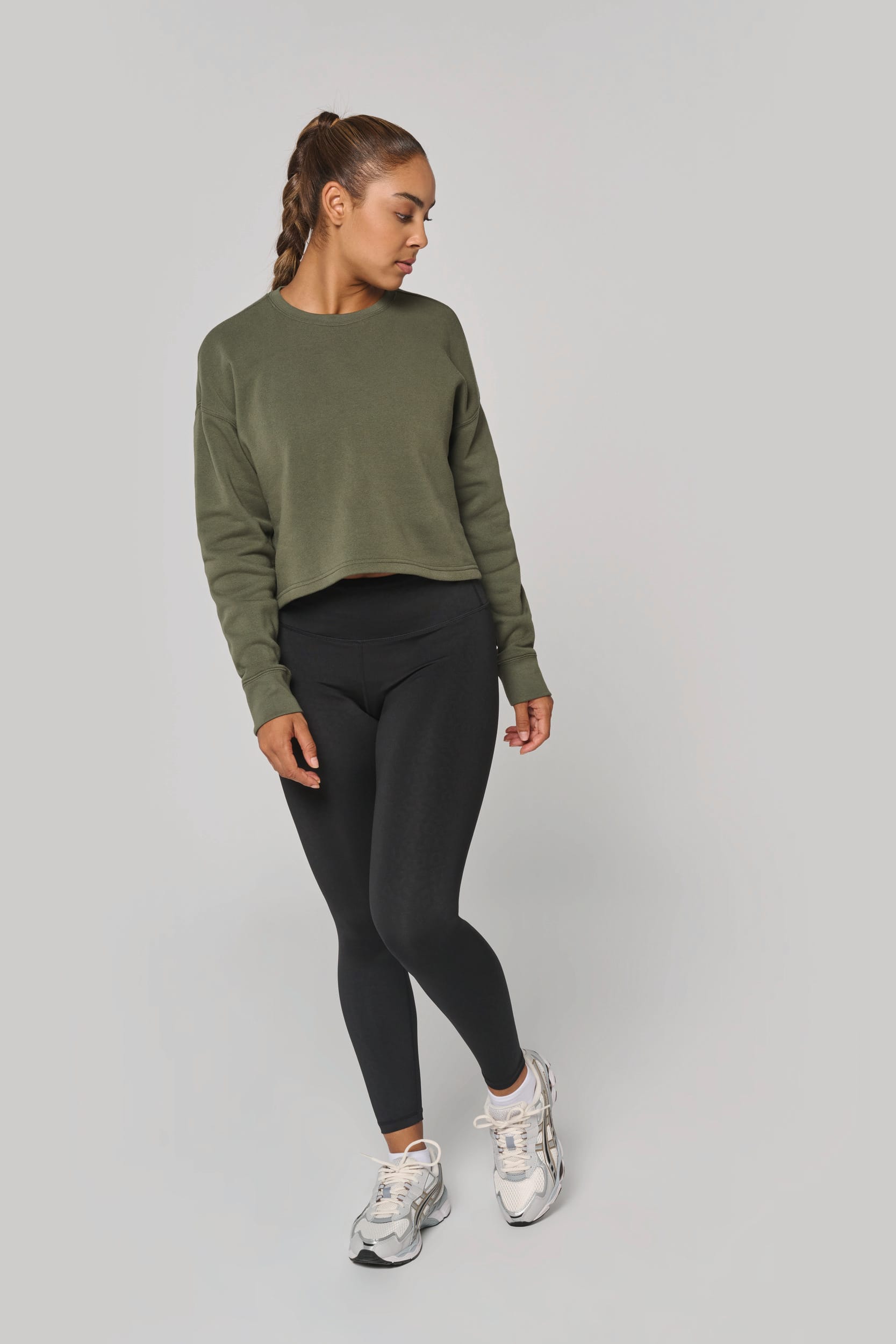Sweat-shirt crop col rond femme - Image 4