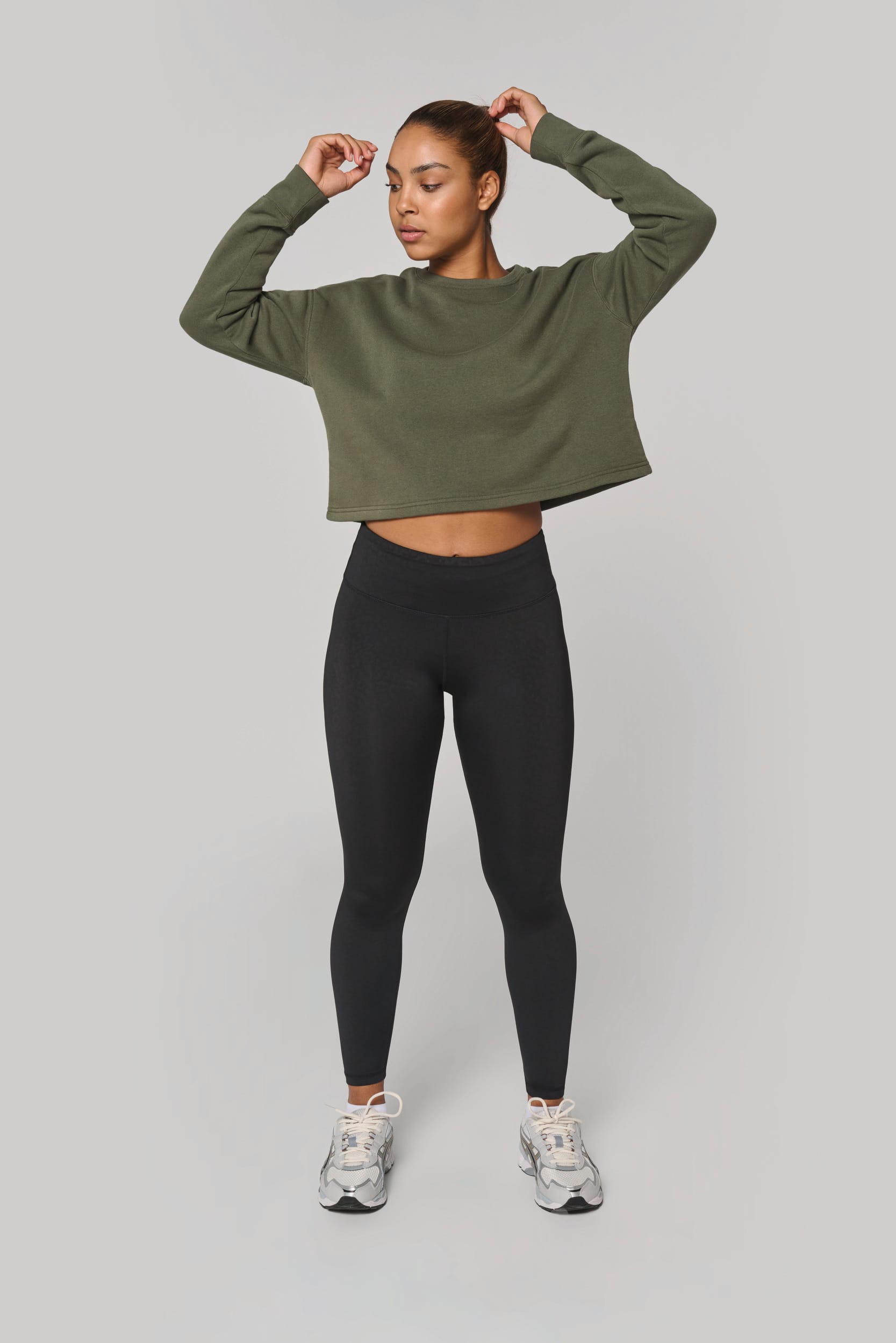 Sweat-shirt crop col rond femme - Image 5