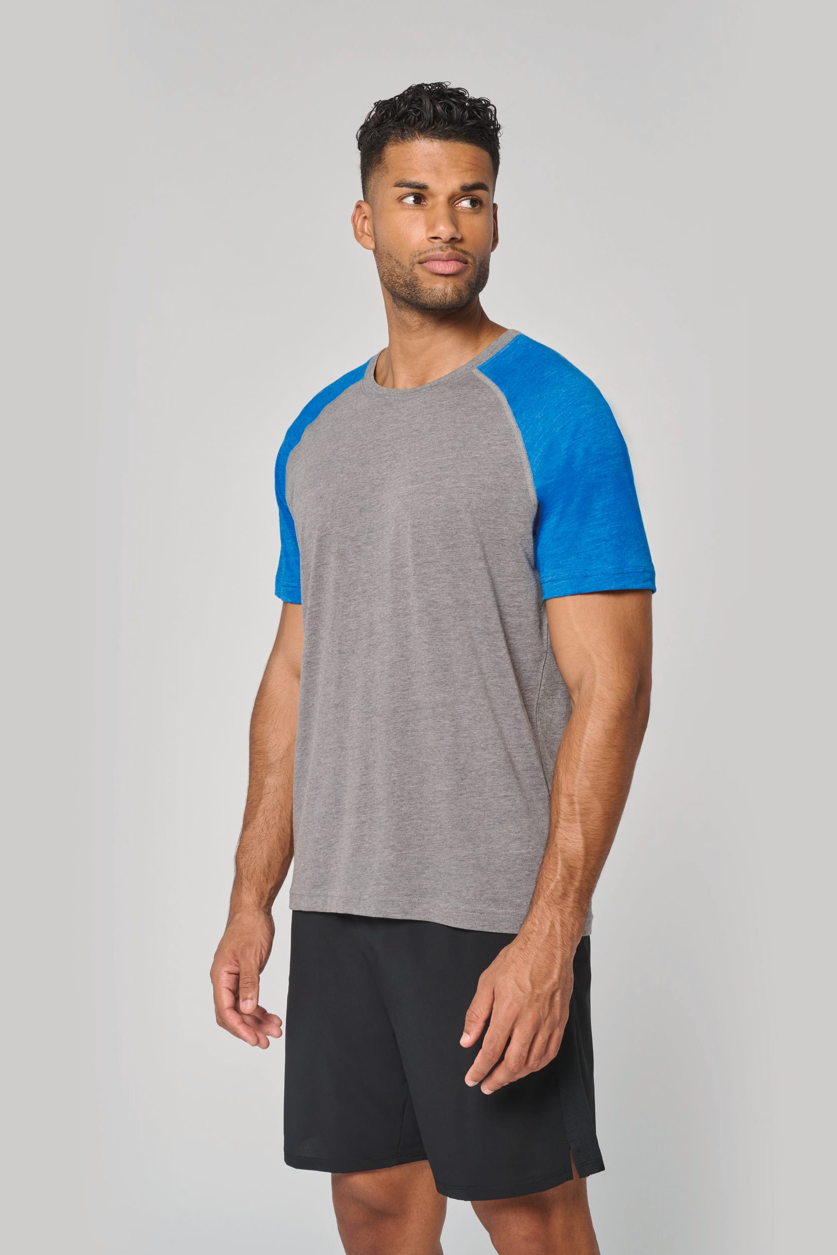 T-shirt triblend bicolore sport manches courtes unisexe - Image 2