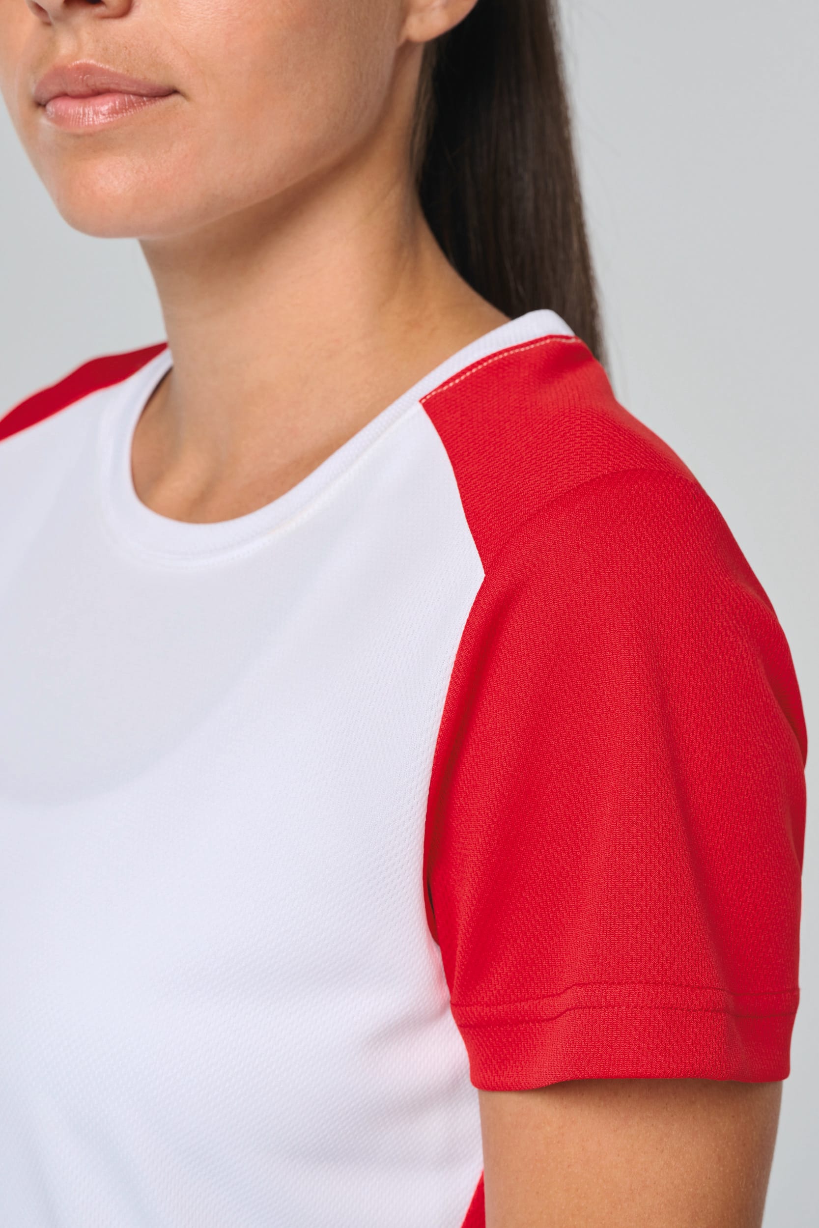 T-shirt de desporto bicolor eco-responsável de senhora