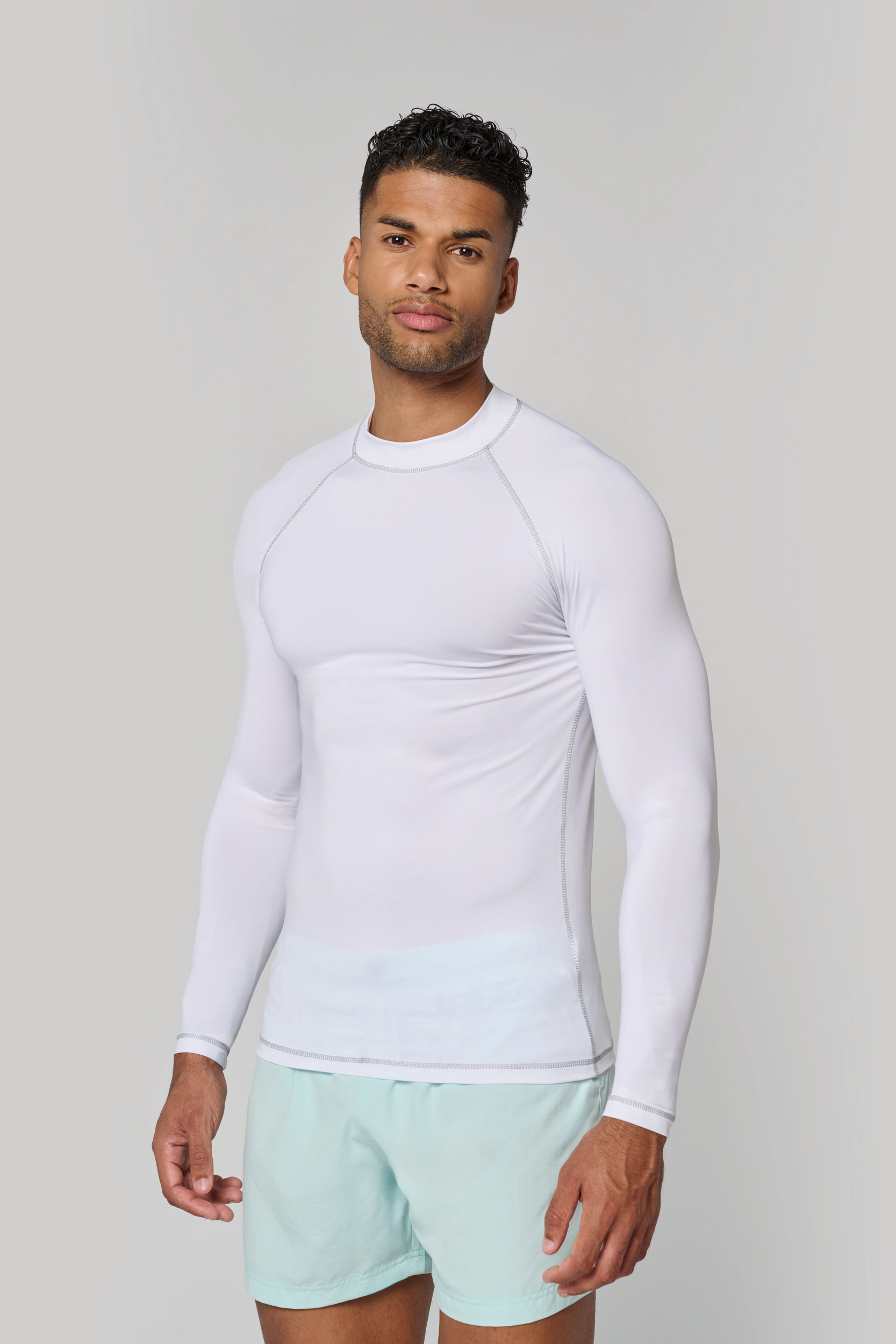 Functioneel heren-T-shirt met lange mouwen en anti-UV-bescherming