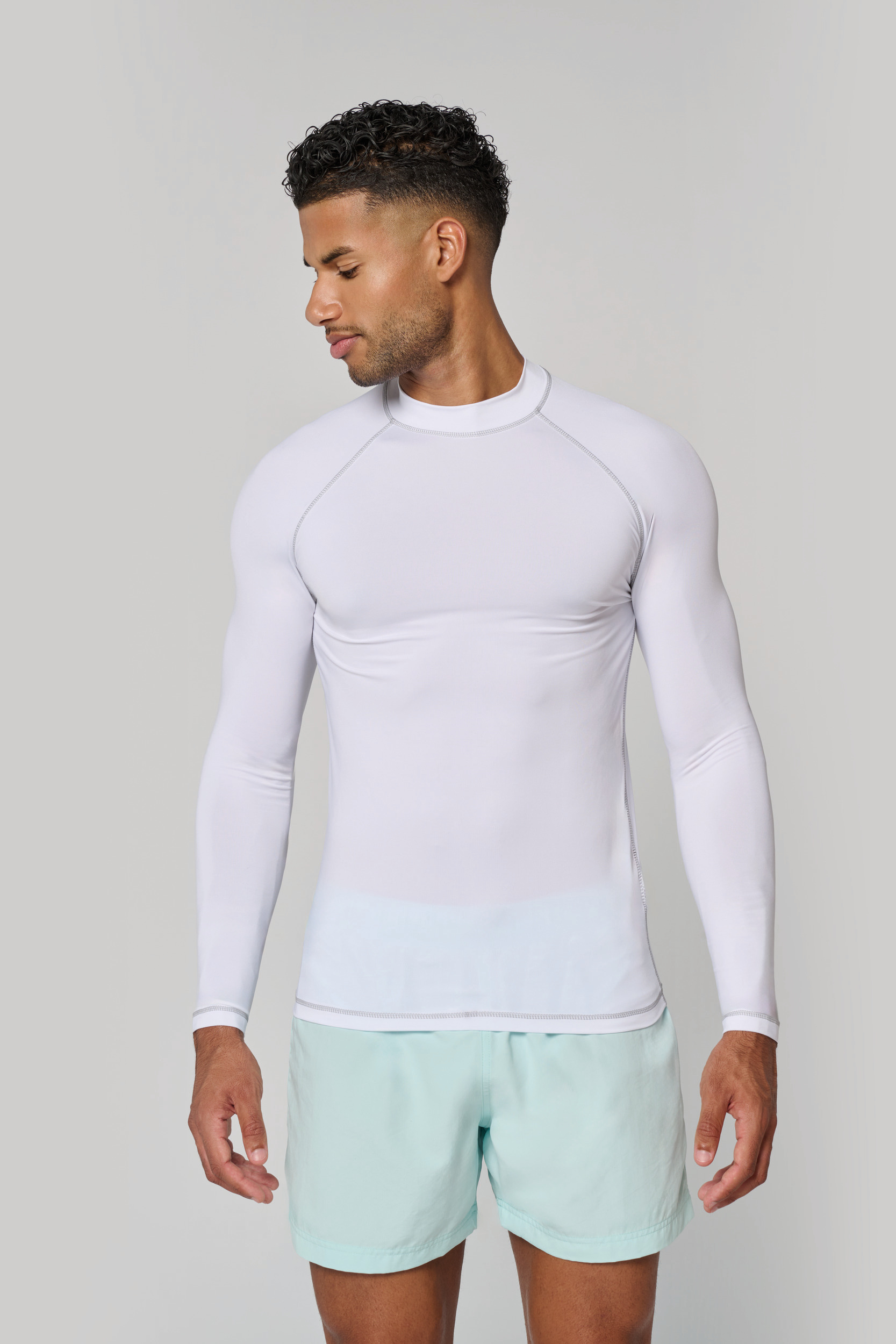 Functioneel heren-T-shirt met lange mouwen en anti-UV-bescherming