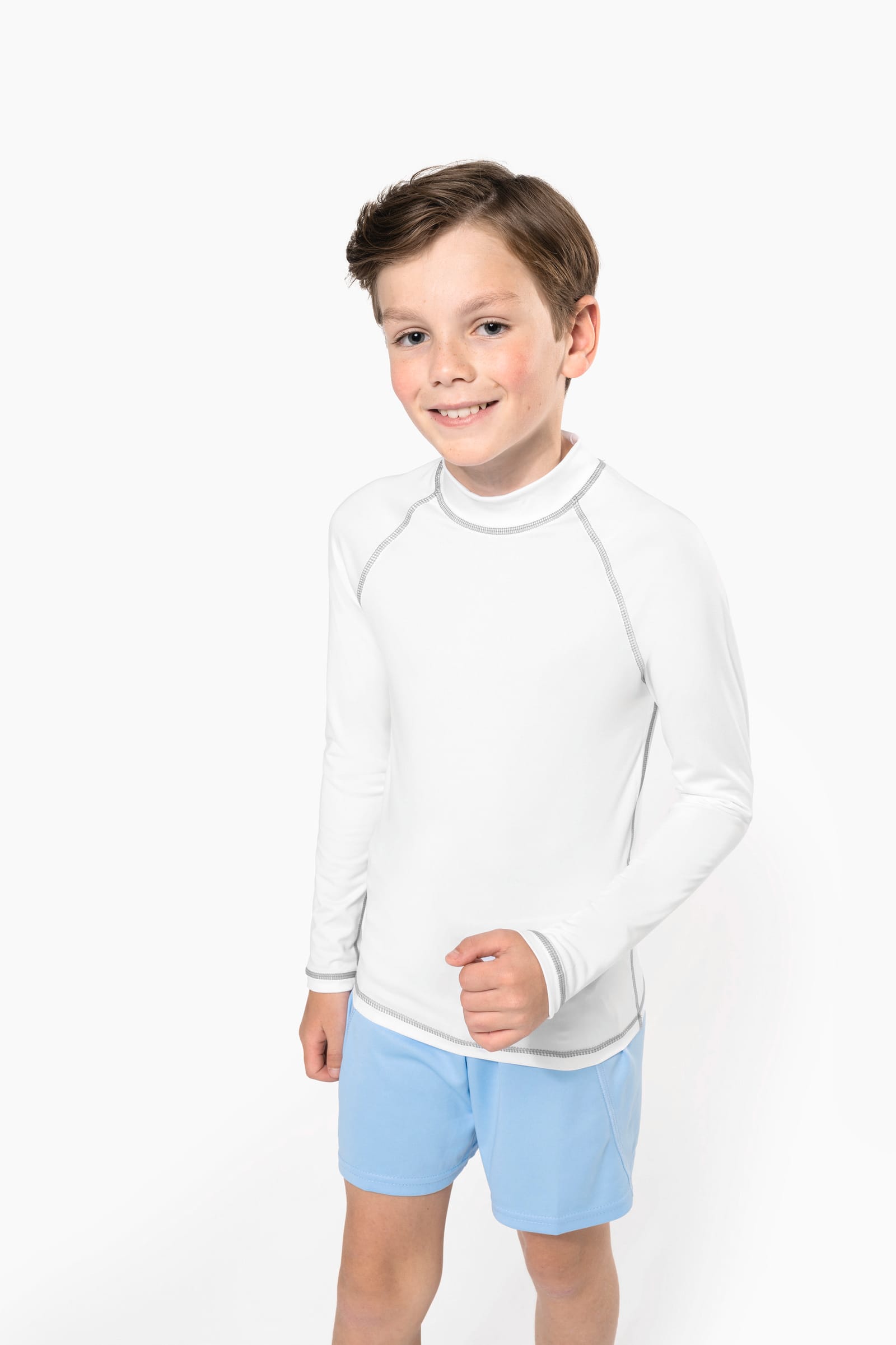 Technisch kinder-T-shirt met lange mouwen en anti-UV-bescherming