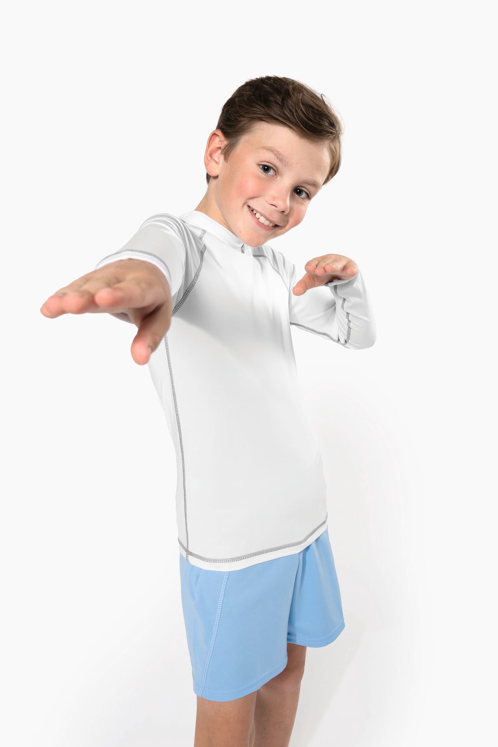 Technisch kinder-T-shirt met lange mouwen en anti-UV-bescherming
