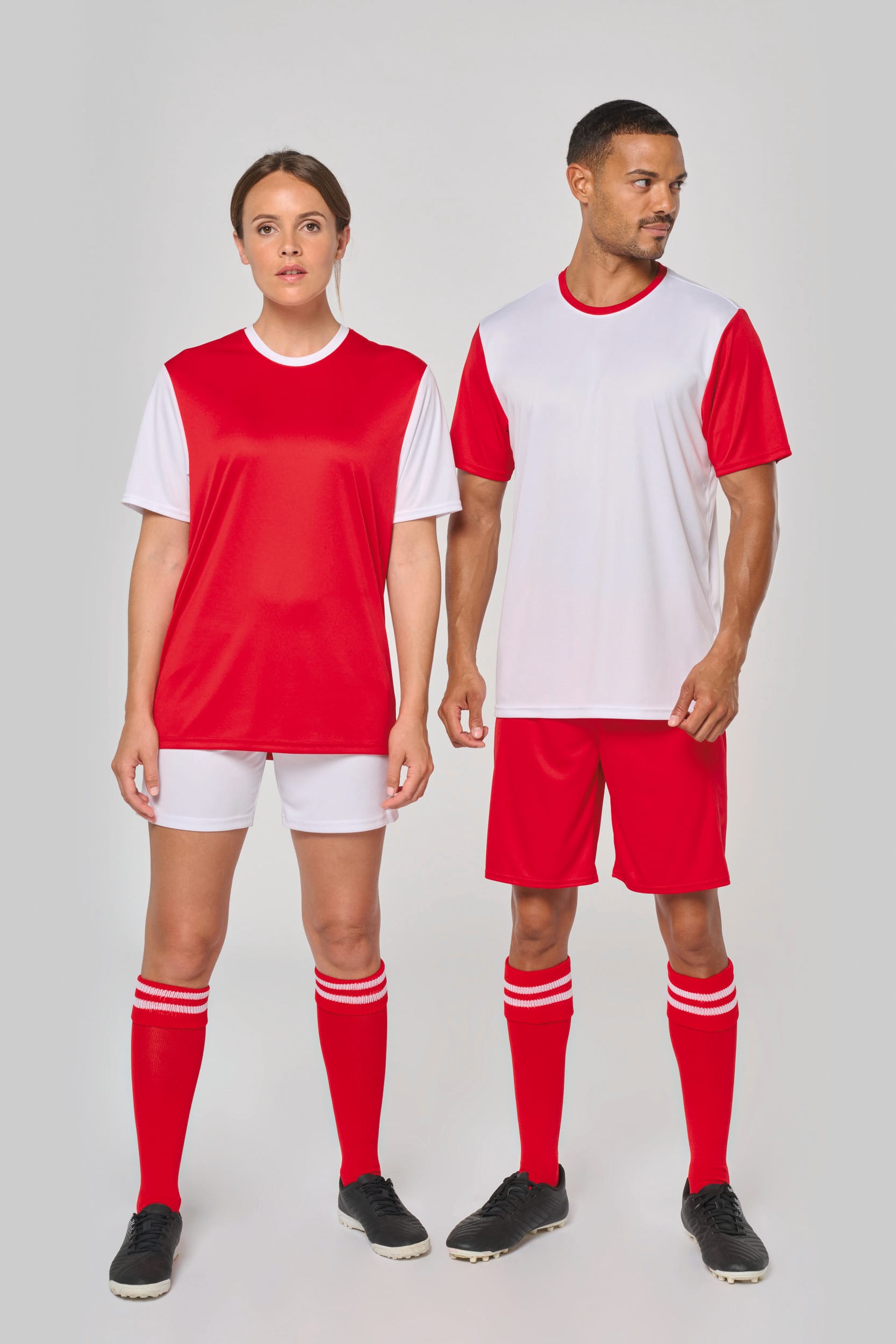 Maillot multisport manches courtes bicolore unisexe