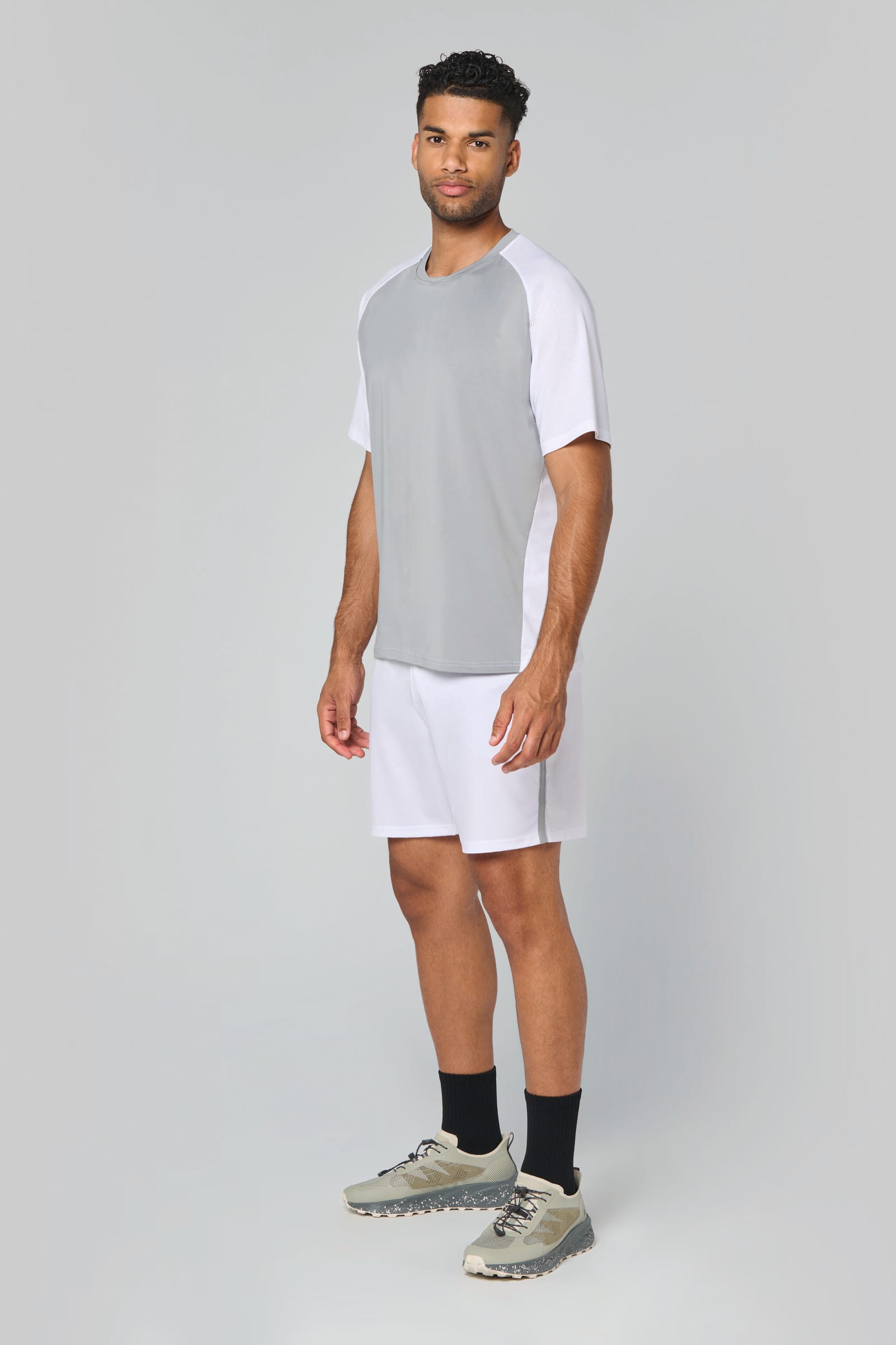 Tweekleurig padel-T-shirt met raglanmouwen voor heren
