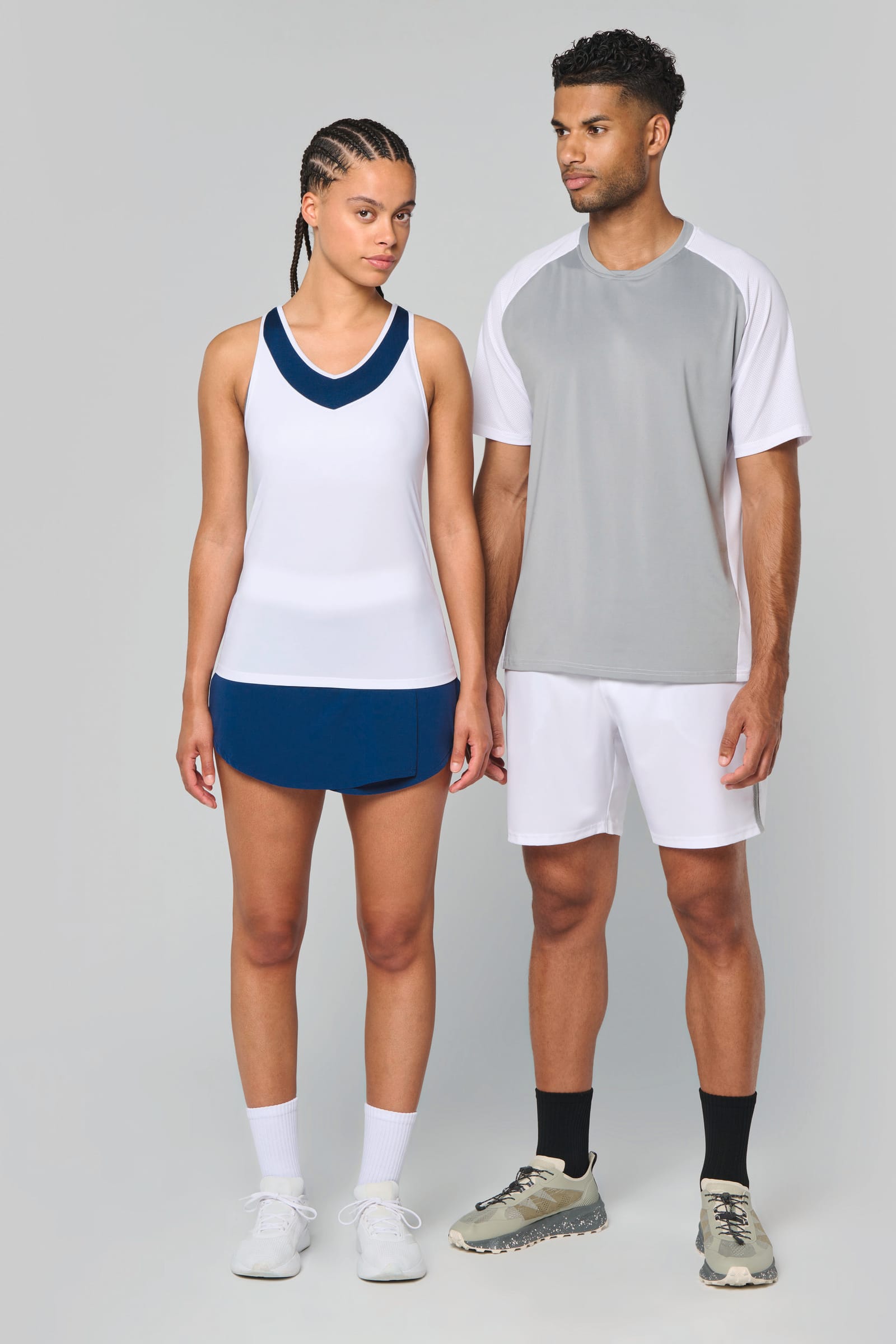 Tweekleurig padel-T-shirt met raglanmouwen voor heren