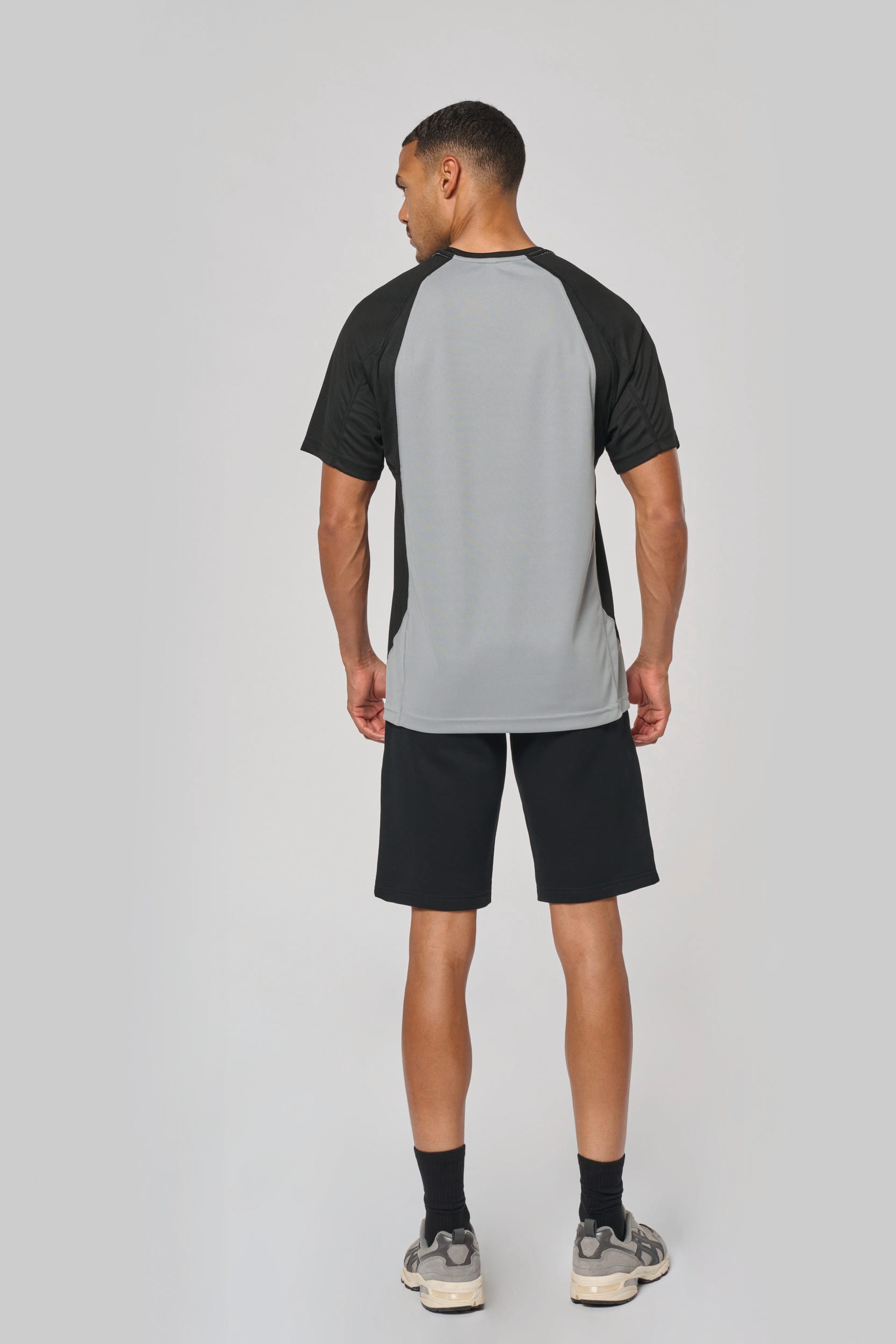 T-shirt de sport bicolore manches courtes unisexe