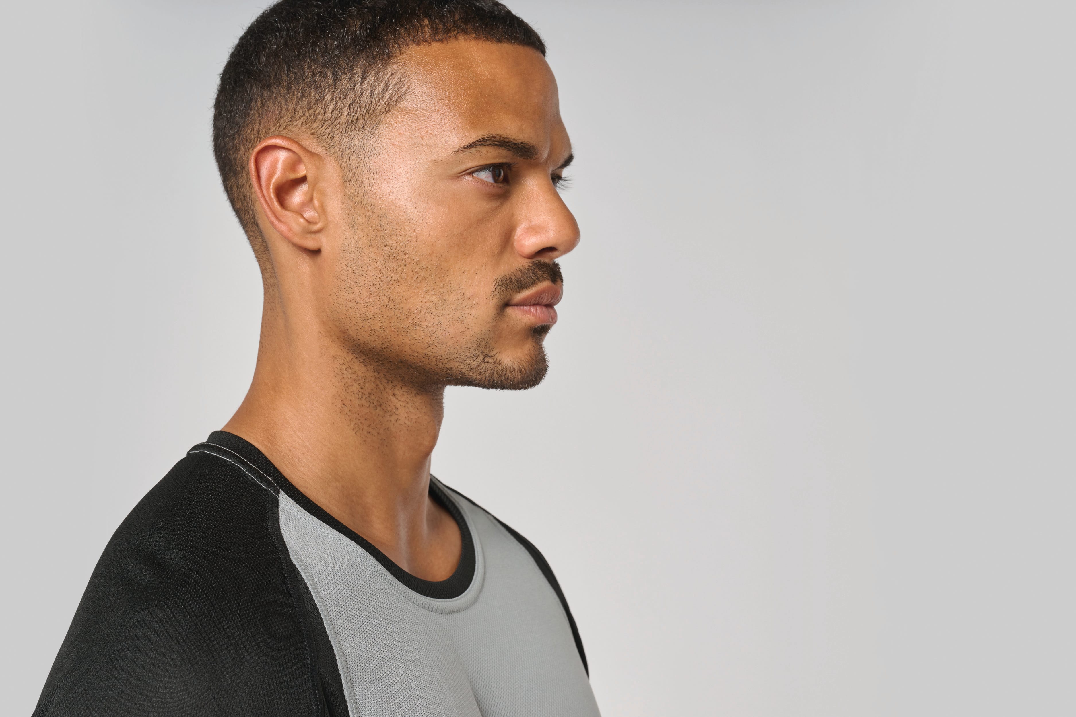 T-shirt de sport bicolore manches courtes unisexe