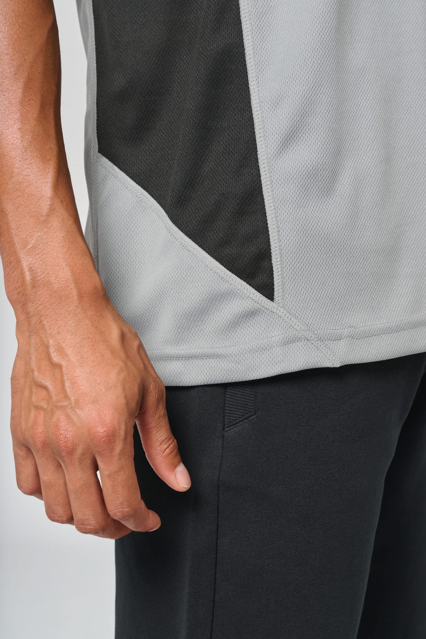 T-shirt de sport bicolore manches courtes unisexe