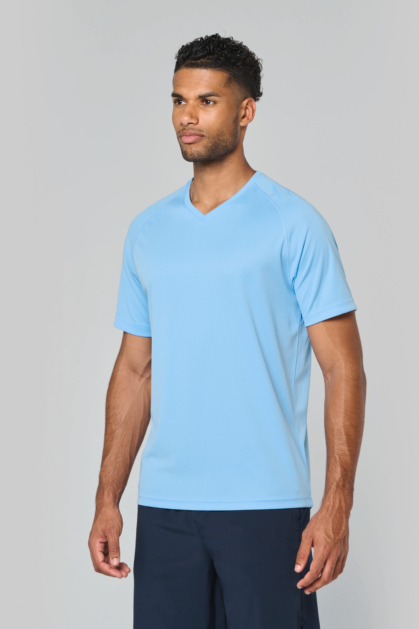 Men's V-neck short-sleeved sports T-shirt