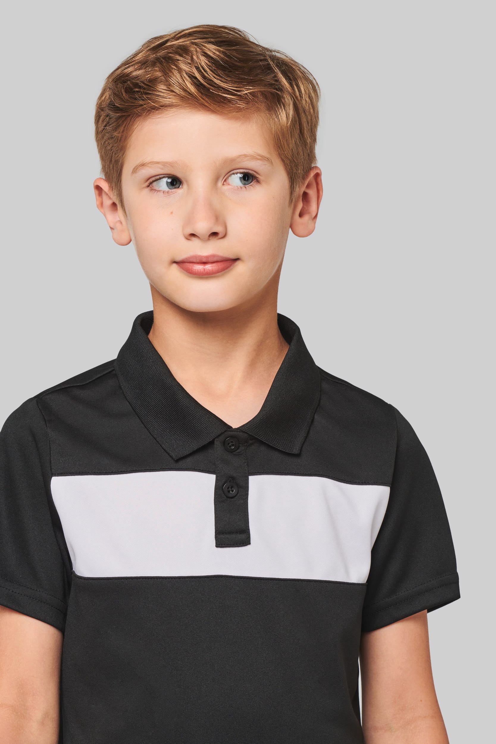 Polo manga curta de criança