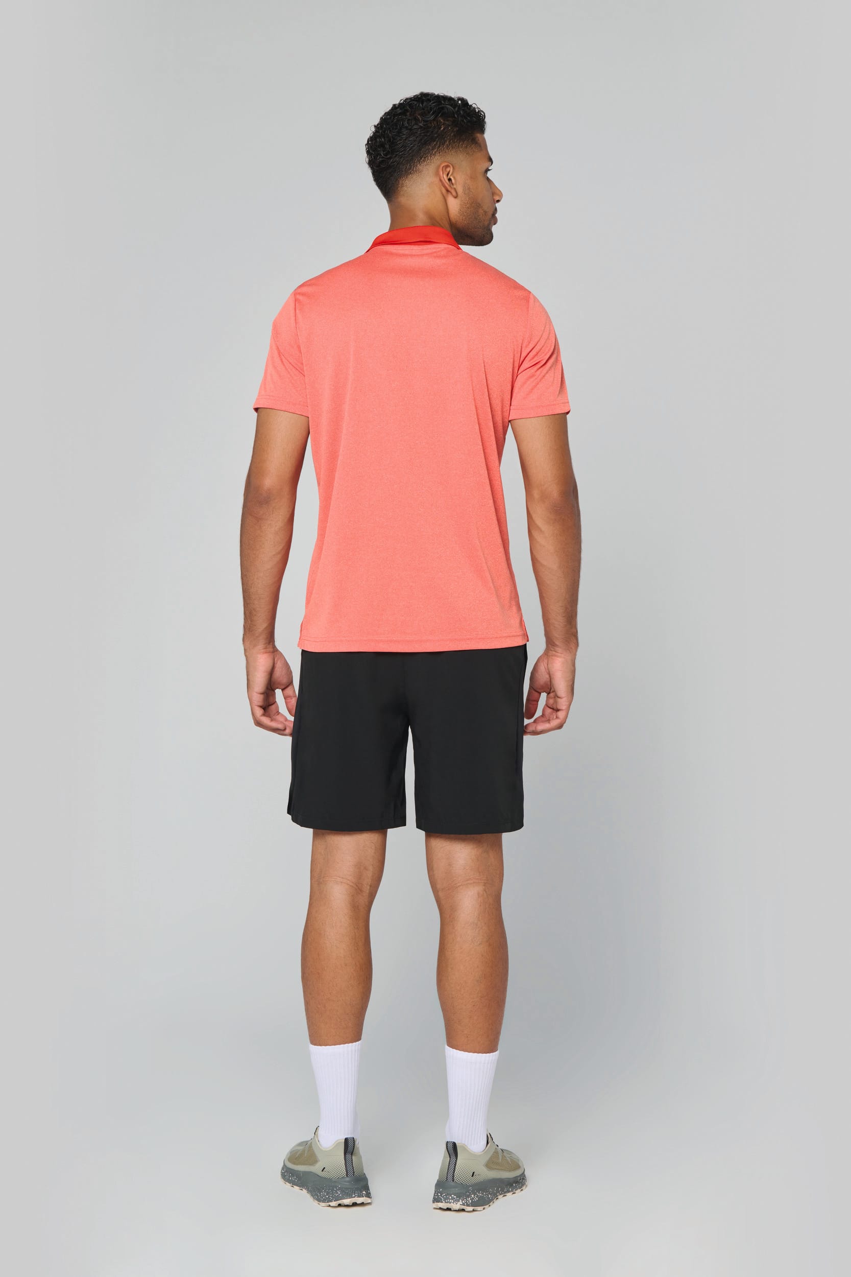 Polo mesclado de manga curta de adulto