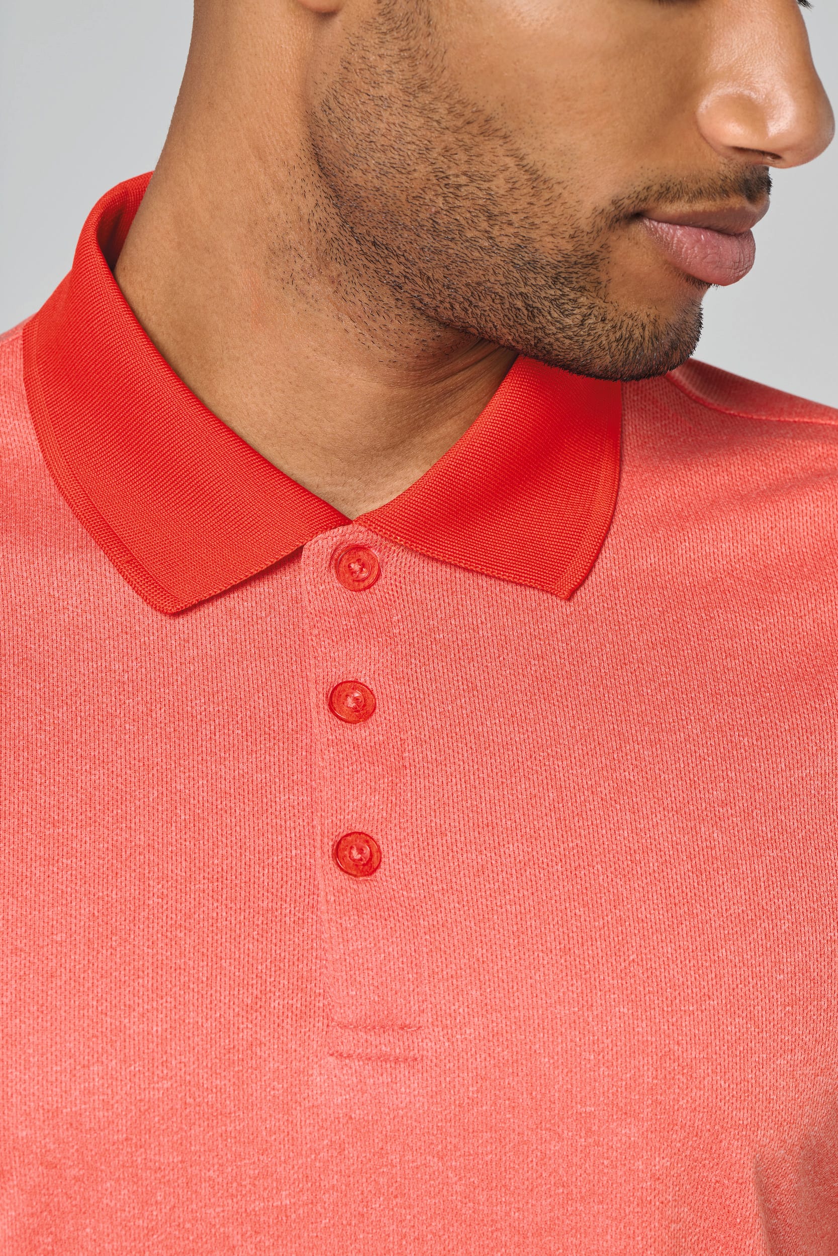 Polo mesclado de manga curta de adulto