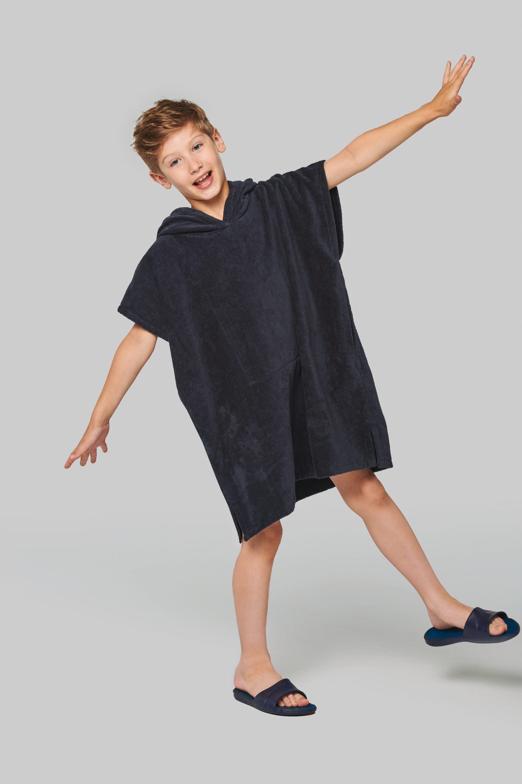Poncho De Bain Enfant – Capuche – Velours Doux – Taille Unique 100-140 Cm – Absorbant Et Rapide à Sécher